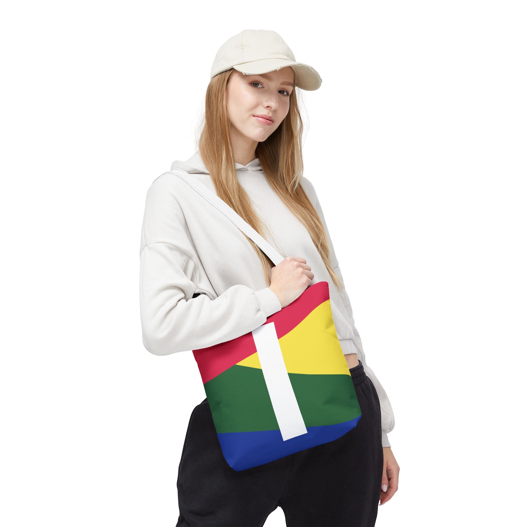 Monogram 'I' Colorblock Tote Bag — Personalized Initial I Shoulder Tote