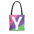 Monogram 'Y' Colorblock Tote Bag — Personalized Initial Y Shoulder Tote