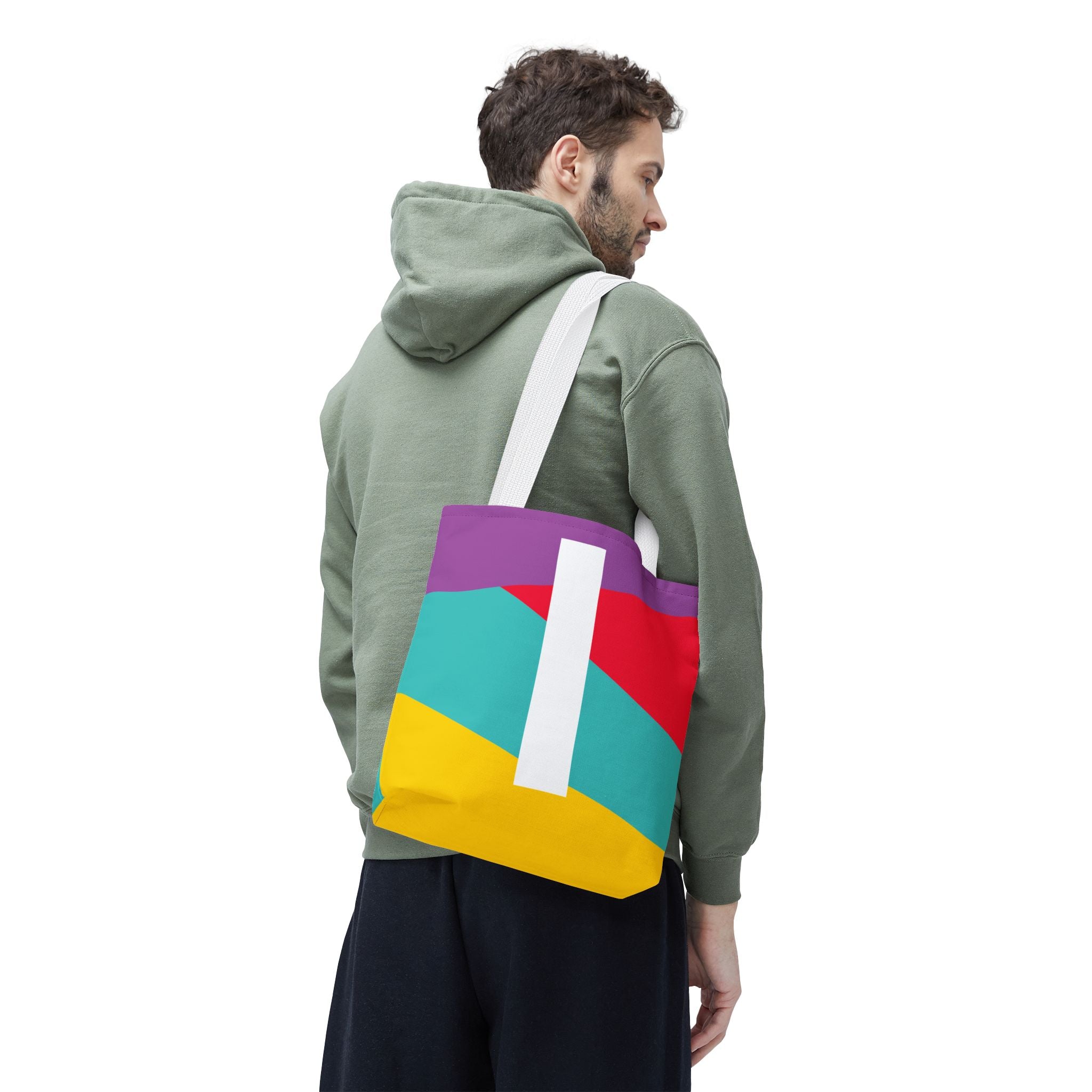 Monogram 'I' Colorblock Tote Bag — Personalized Initial I Shoulder Tote