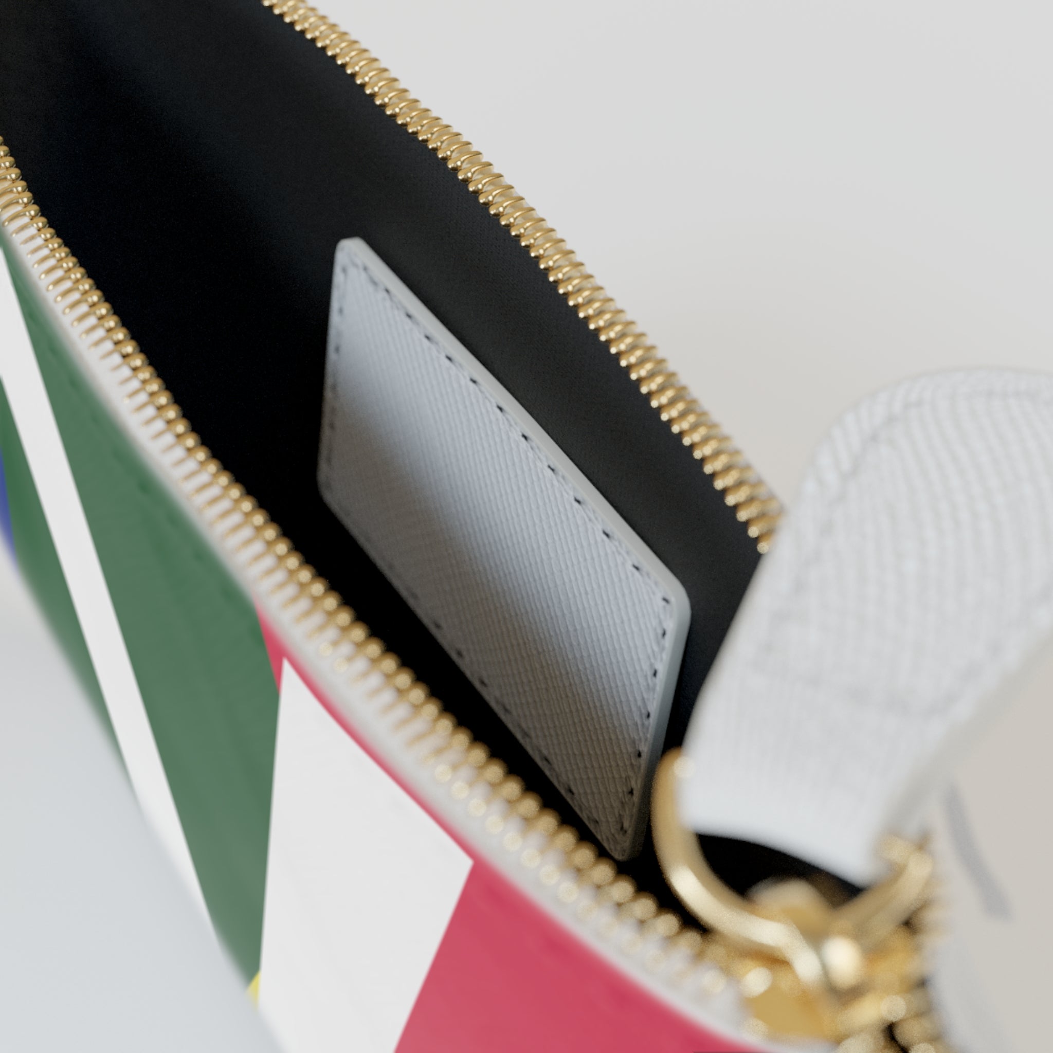 Initial V Mini Clutch — Colorblock Monogram Wristlet Wallet