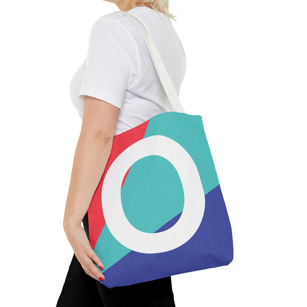 Monogram 'O' Colorblock Tote Bag — Personalized Initial O Shoulder Tote