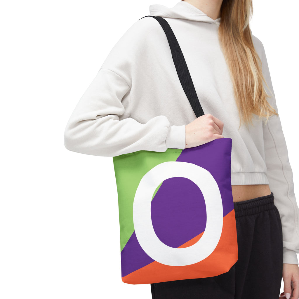 Monogram 'O' Colorblock Tote Bag — Personalized Initial O Shoulder Tote