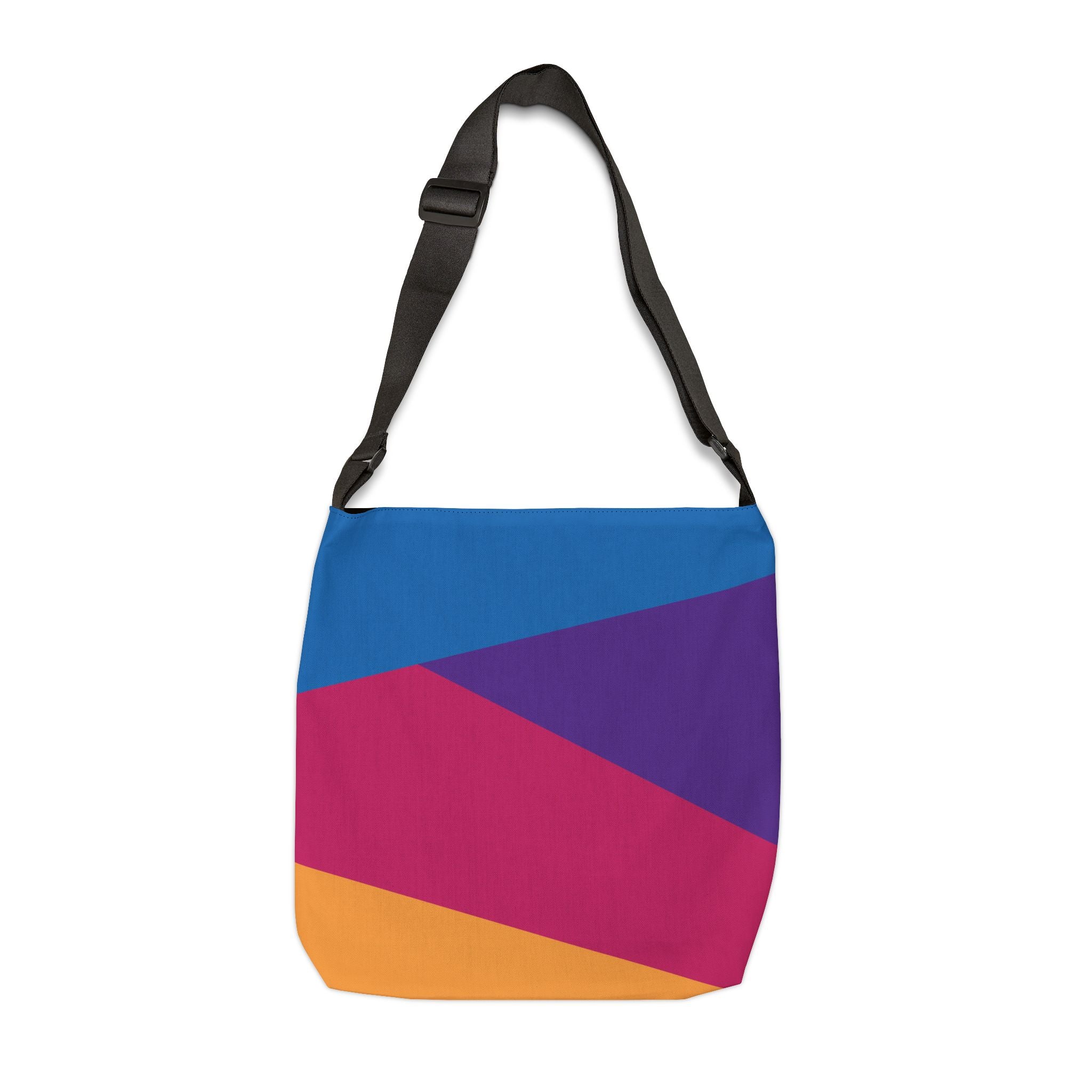 Colorblock Geometric Tote Bag — Adjustable Strap, Bright Abstract Pattern
