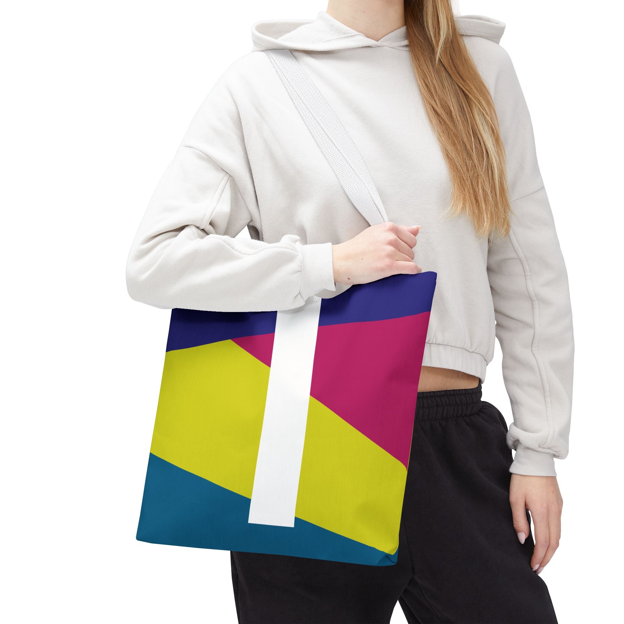 Monogram 'I' Colorblock Tote Bag — Personalized Initial I Shoulder Tote