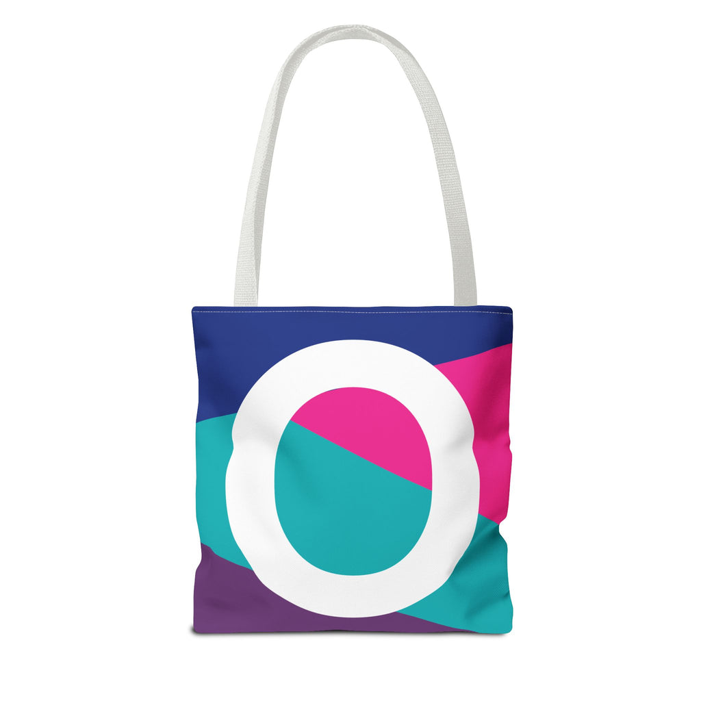 Monogram 'O' Colorblock Tote Bag — Personalized Initial O Shoulder Tote