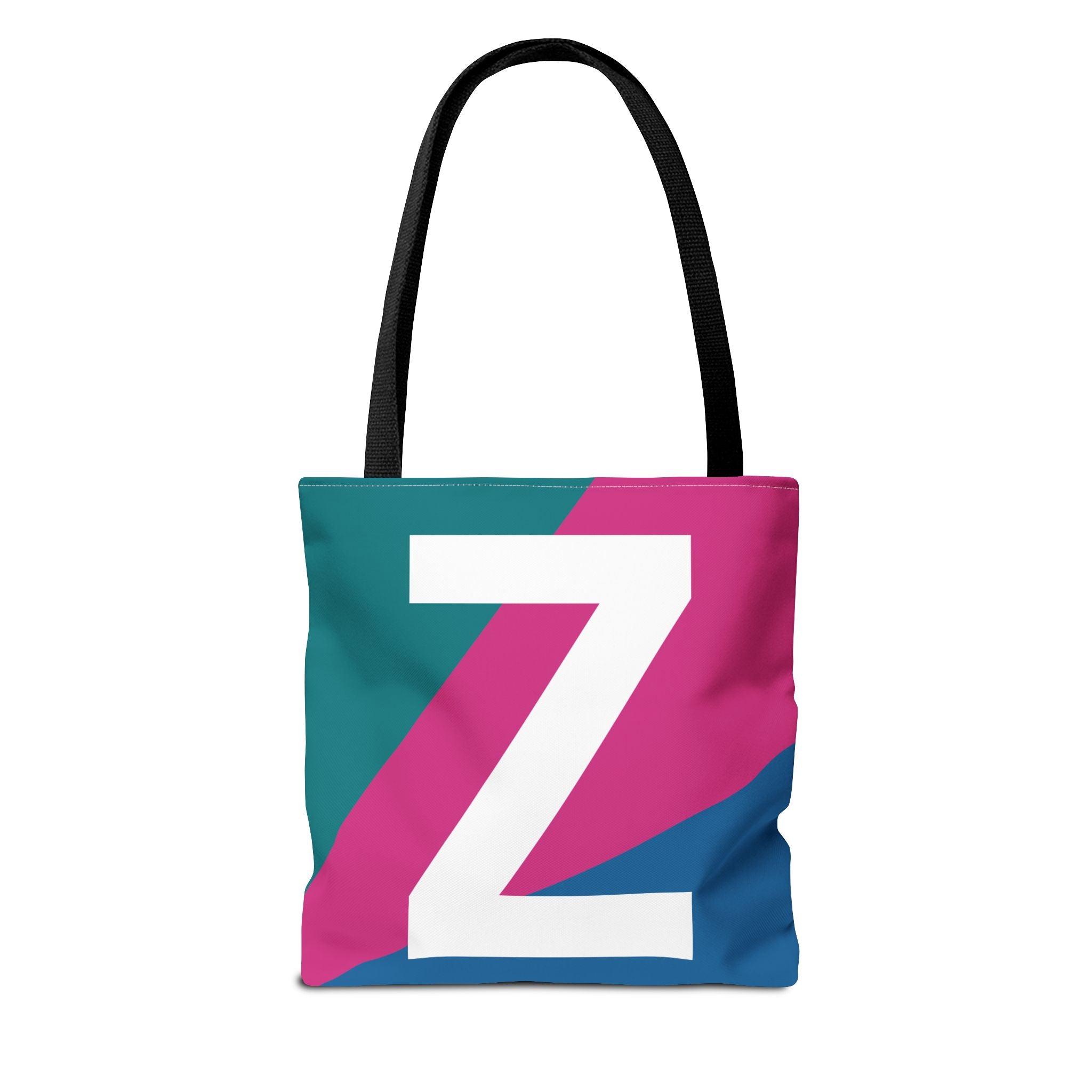 Monogram 'Z' Colorblock Tote Bag — Personalized Initial Z Shoulder Tote