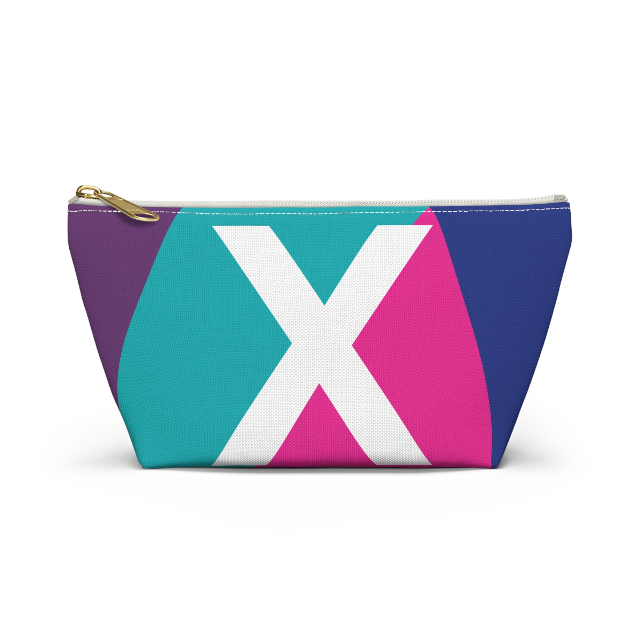 Initials Colorblock Accessory Pouch — Monogram X T-Bottom Cosmetic Bag