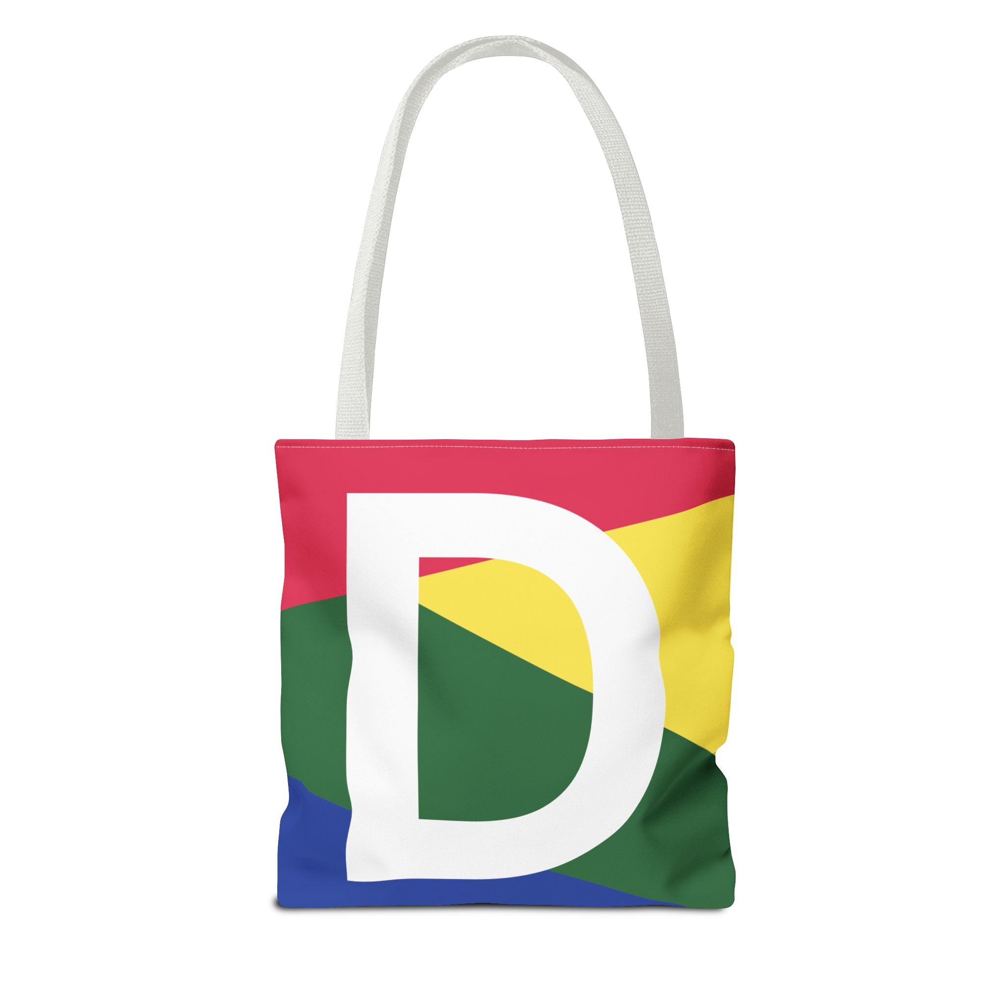 Monogram 'D' Colorblock Tote Bag — Personalized Initial D Shoulder Tote