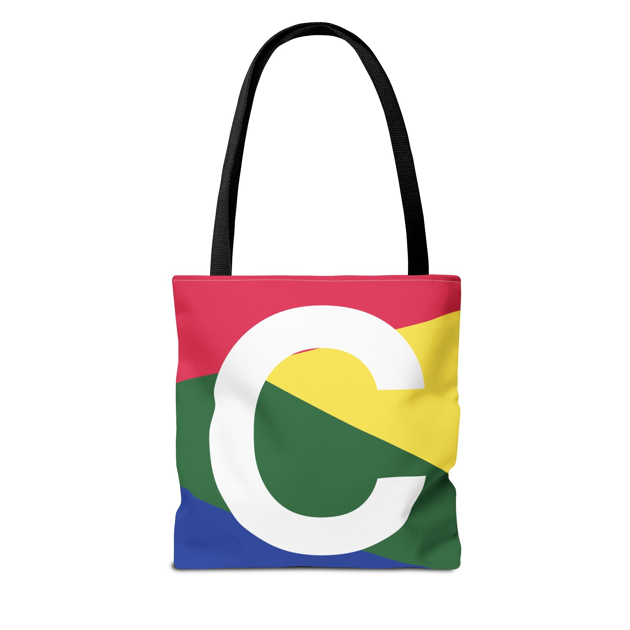 Monogram 'C' Colorblock Tote Bag — Personalized Initial C Shoulder Tote
