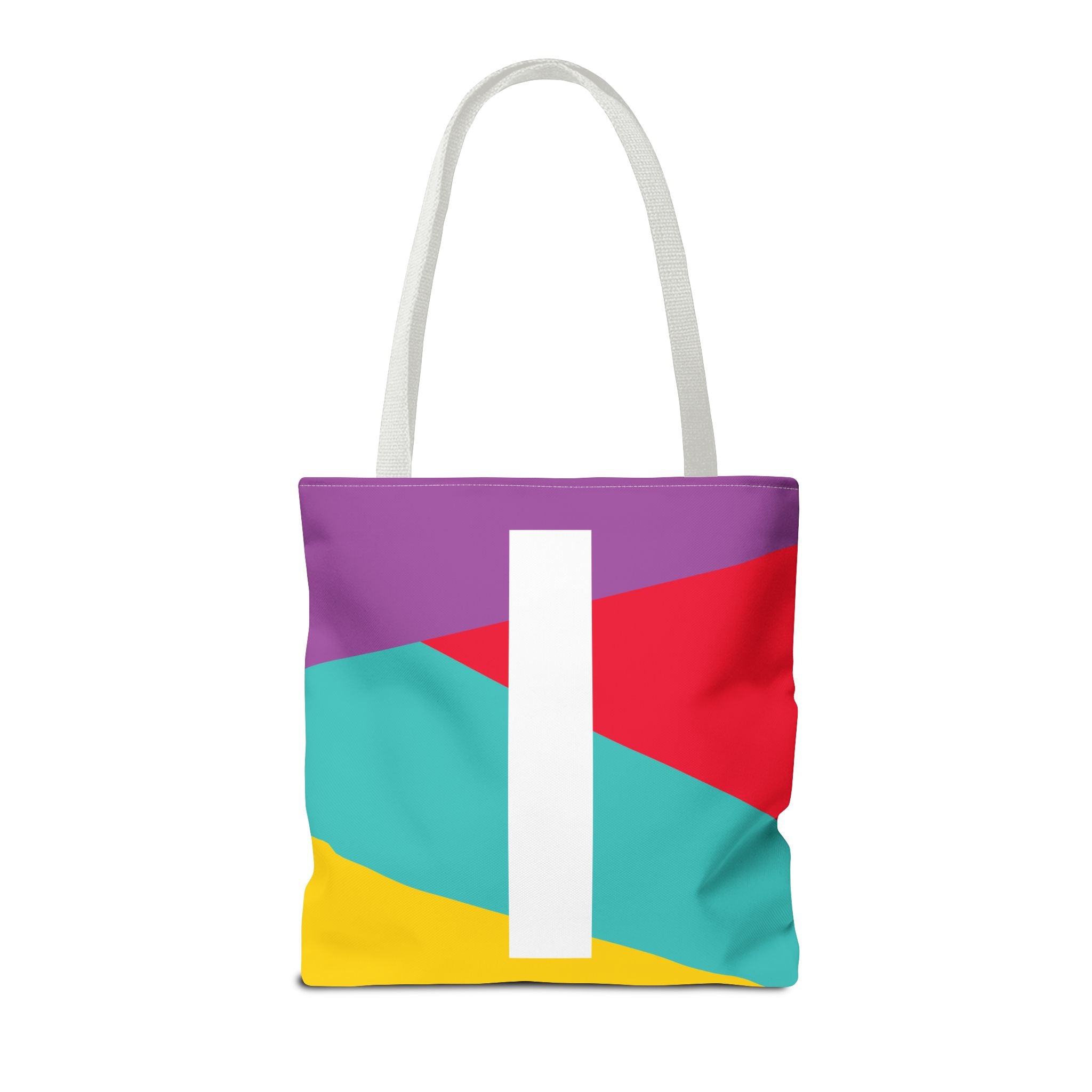 Monogram 'I' Colorblock Tote Bag — Personalized Initial I Shoulder Tote