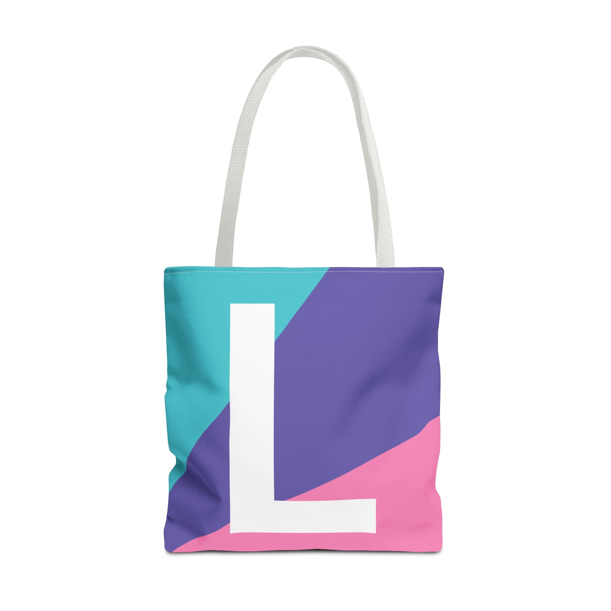 Monogram 'L' Colorblock Tote Bag — Personalized Initial L Shoulder Tote