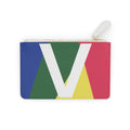 Initial V Mini Clutch — Colorblock Monogram Wristlet Wallet