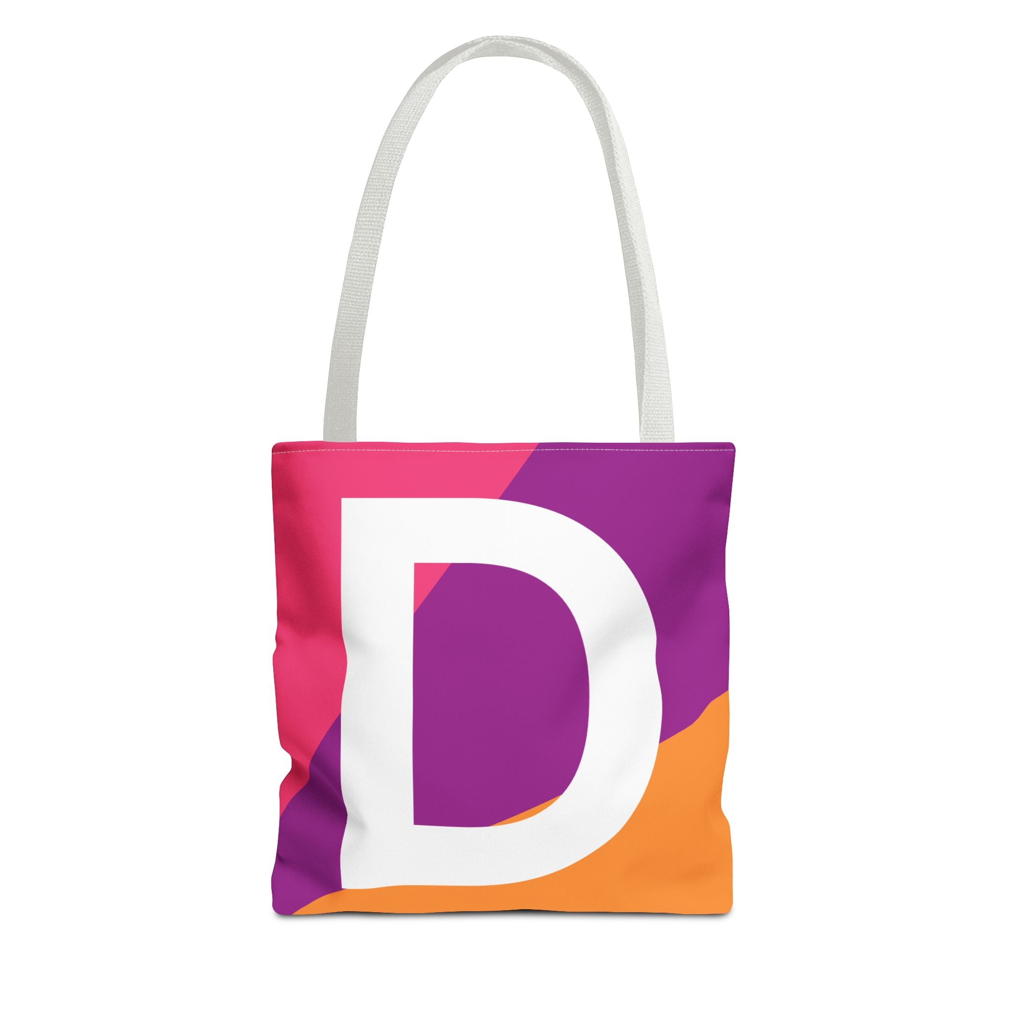 Monogram 'D' Colorblock Tote Bag — Personalized Initial D Shoulder Tote