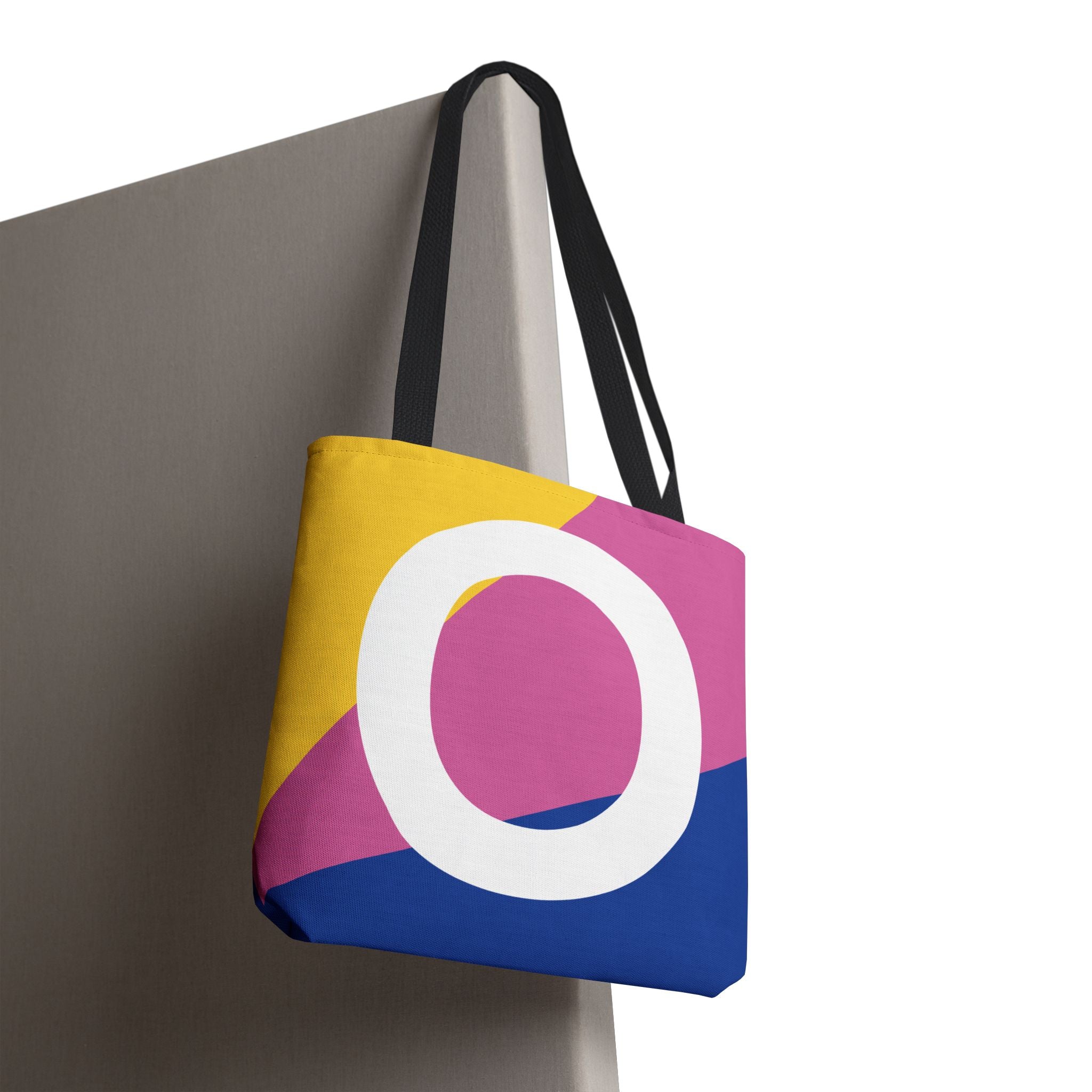 Monogram 'O' Colorblock Tote Bag — Personalized Initial O Shoulder Tote