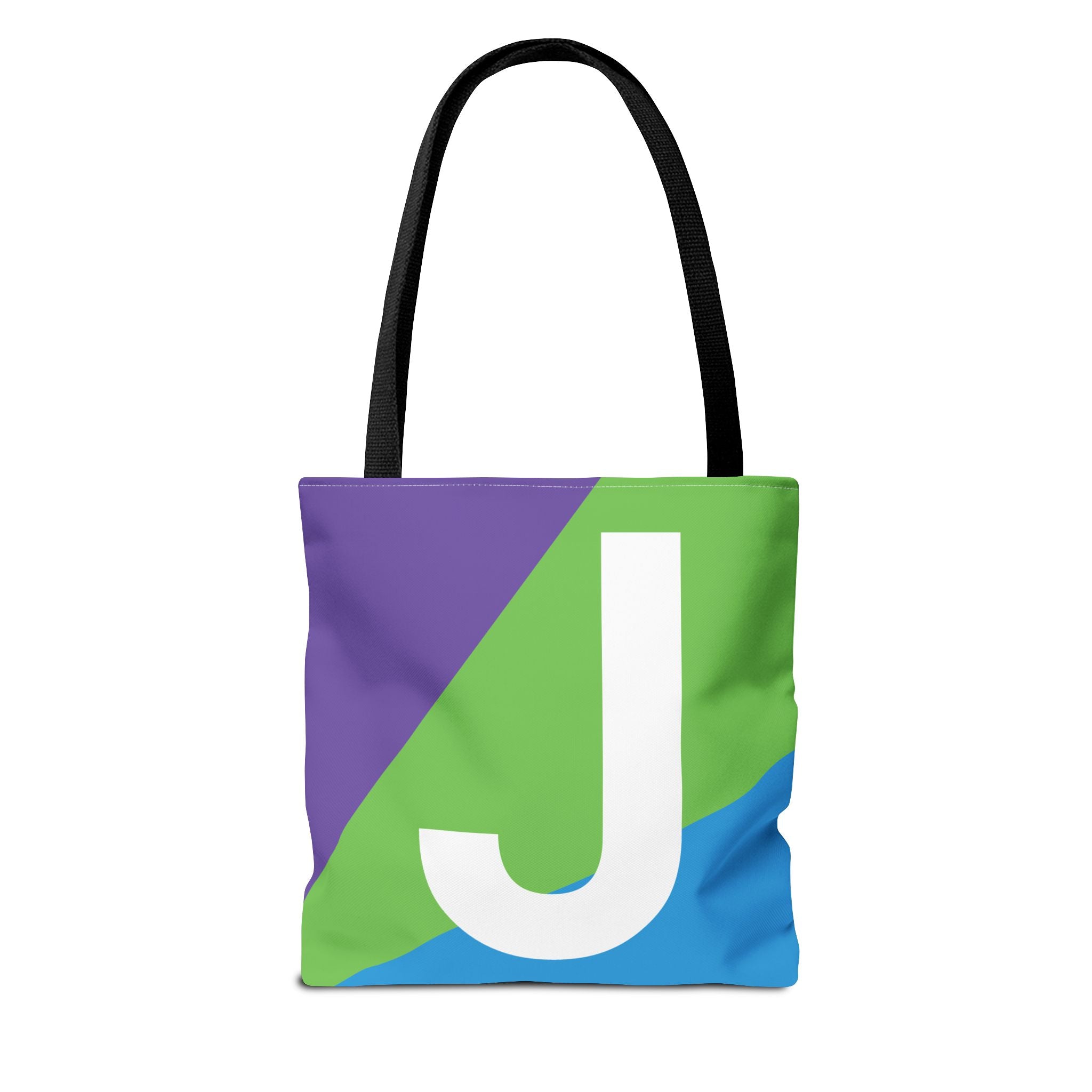 Monogram 'J' Colorblock Tote Bag — Personalized Initial J Shoulder Tote