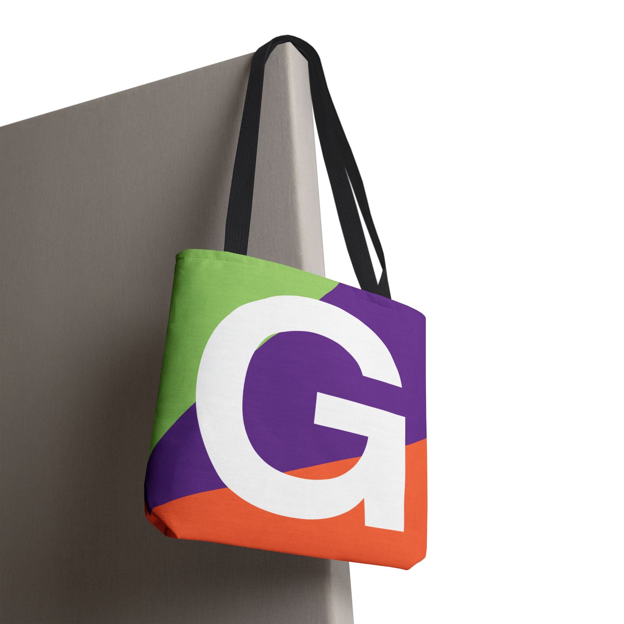 Monogram 'G' Colorblock Tote Bag — Personalized Initial G Shoulder Tote