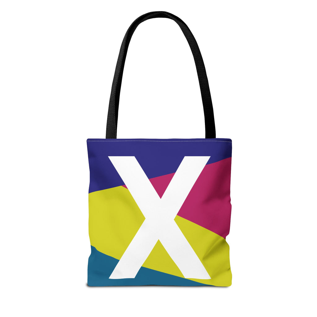 Monogram 'X' Colorblock Tote Bag — Personalized Initial X Shoulder Tote