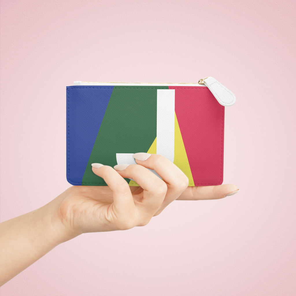 Initial J Mini Clutch — Colorblock Monogram Wristlet Wallet