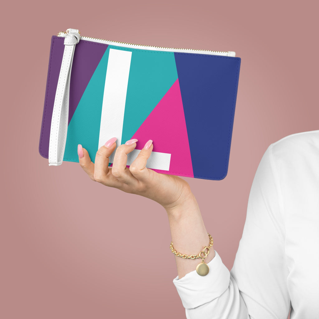 Monogram 'L' Colorblock Clutch Bag — Bold Geometric Wristlet for Everyday & Gifts