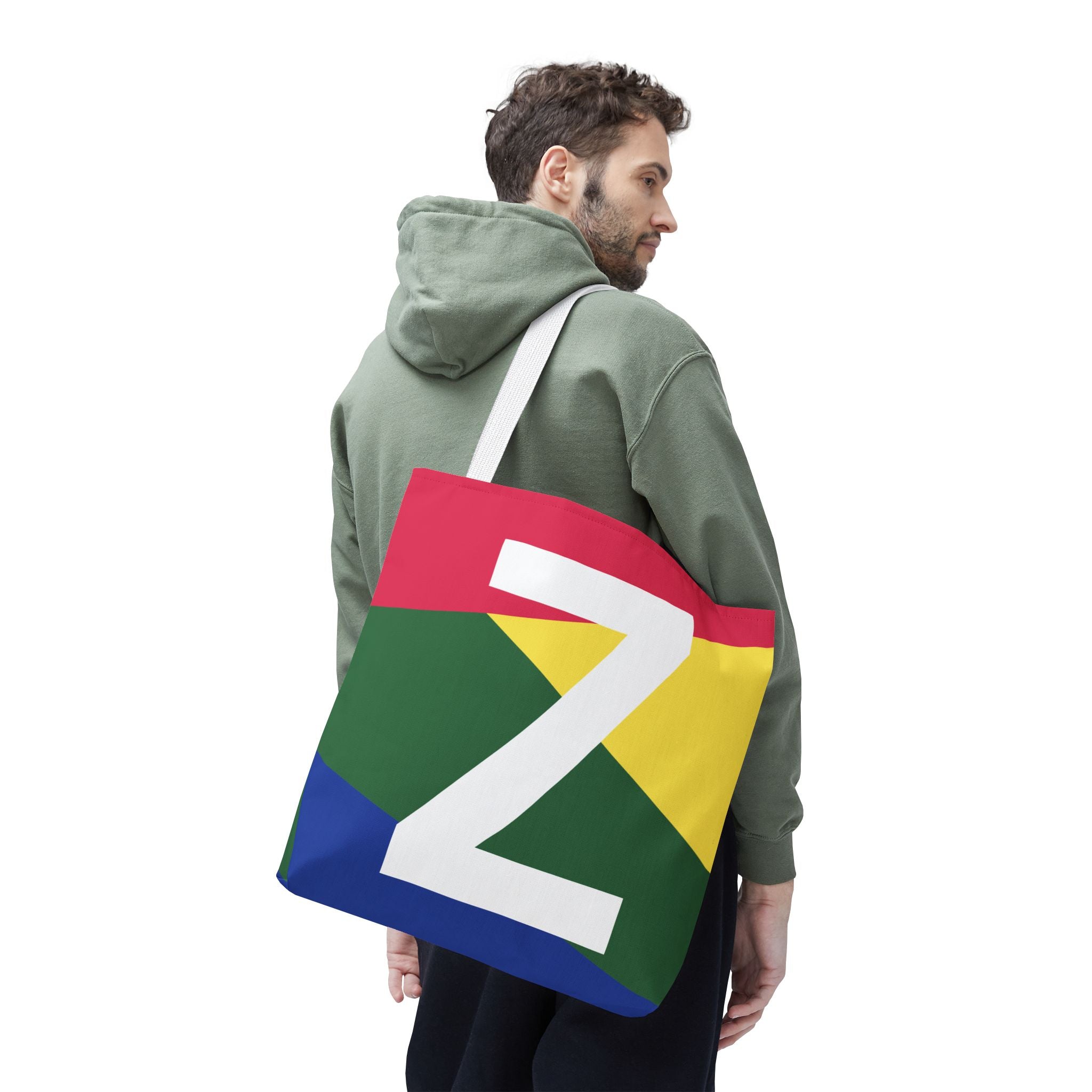 Monogram 'Z' Colorblock Tote Bag — Personalized Initial Z Shoulder Tote