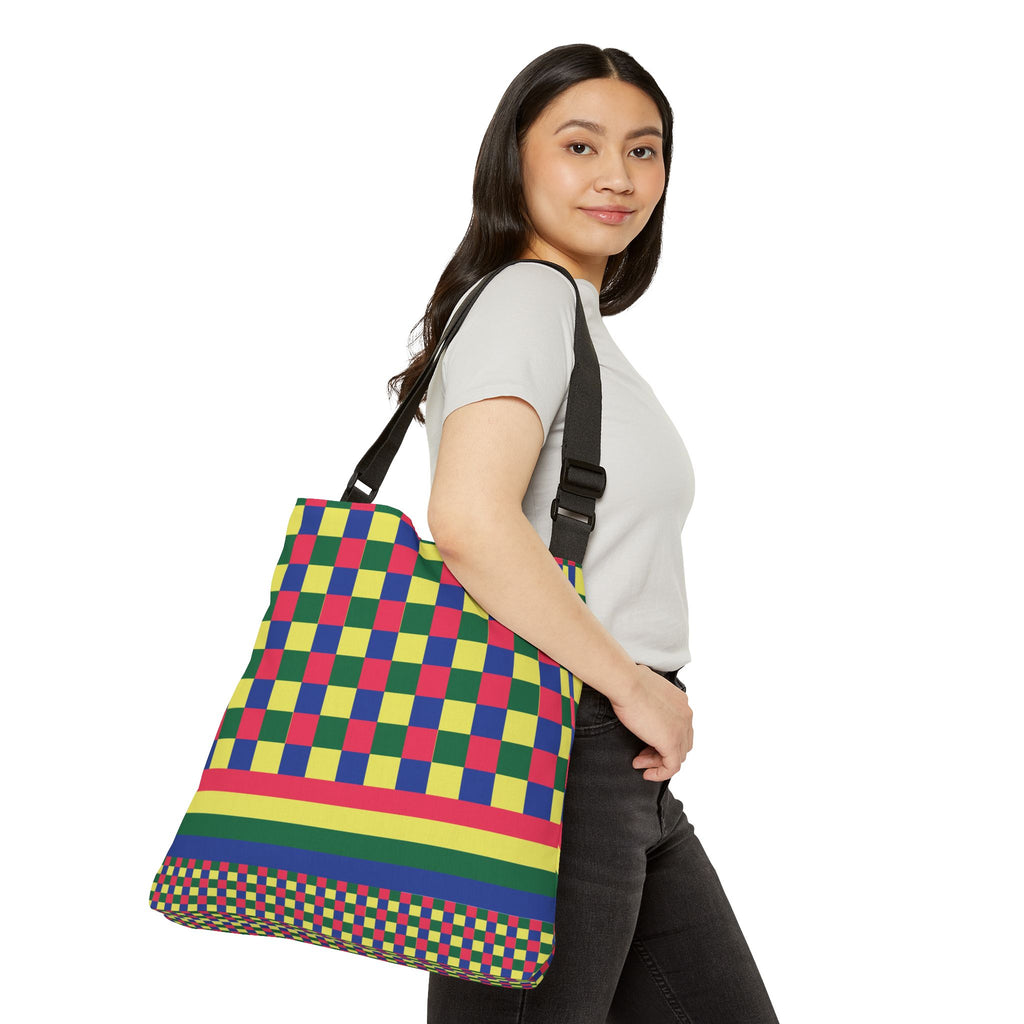 Colorblock Geometric Tote Bag