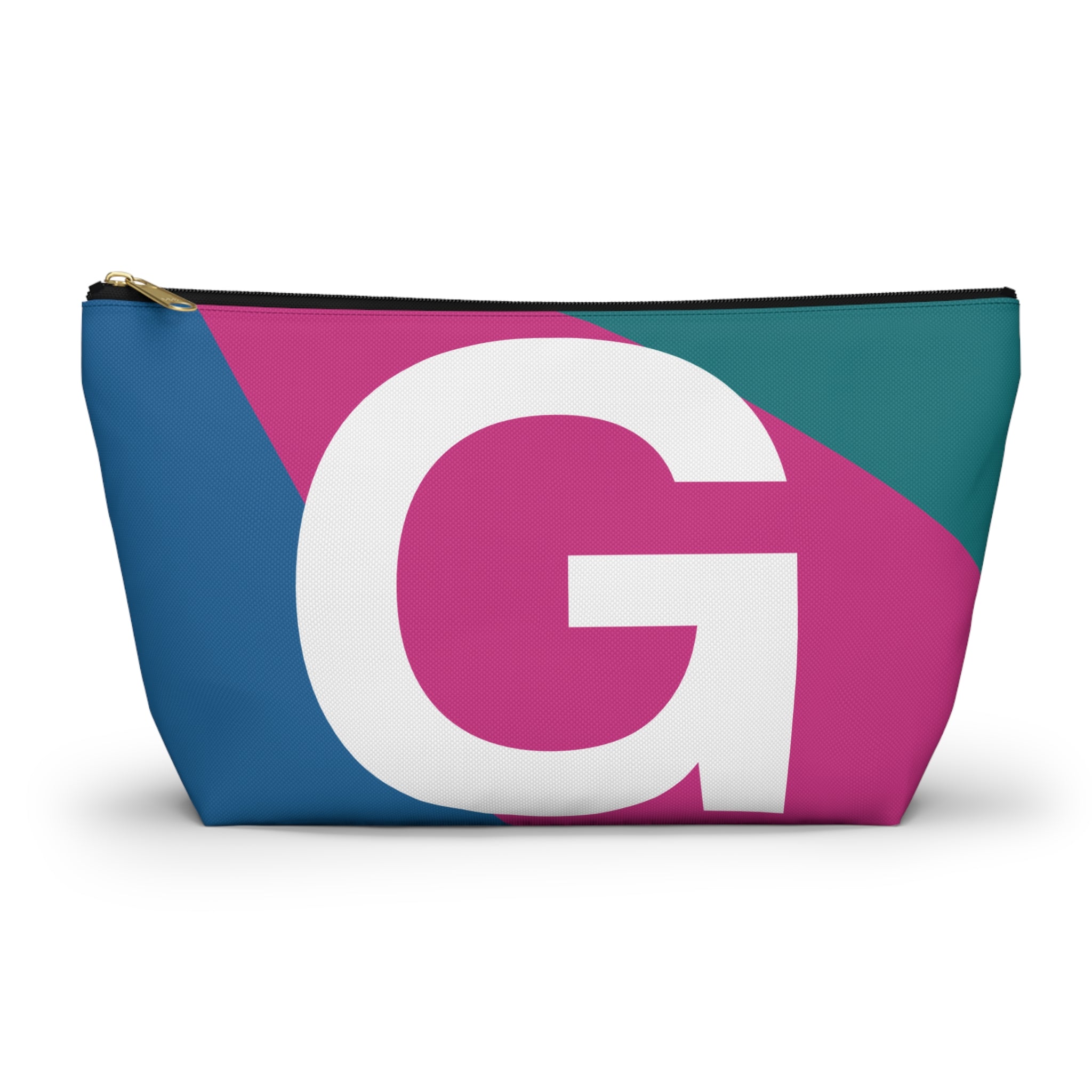 Initials Colorblock Accessory Pouch — Monogram G T-Bottom Cosmetic Bag