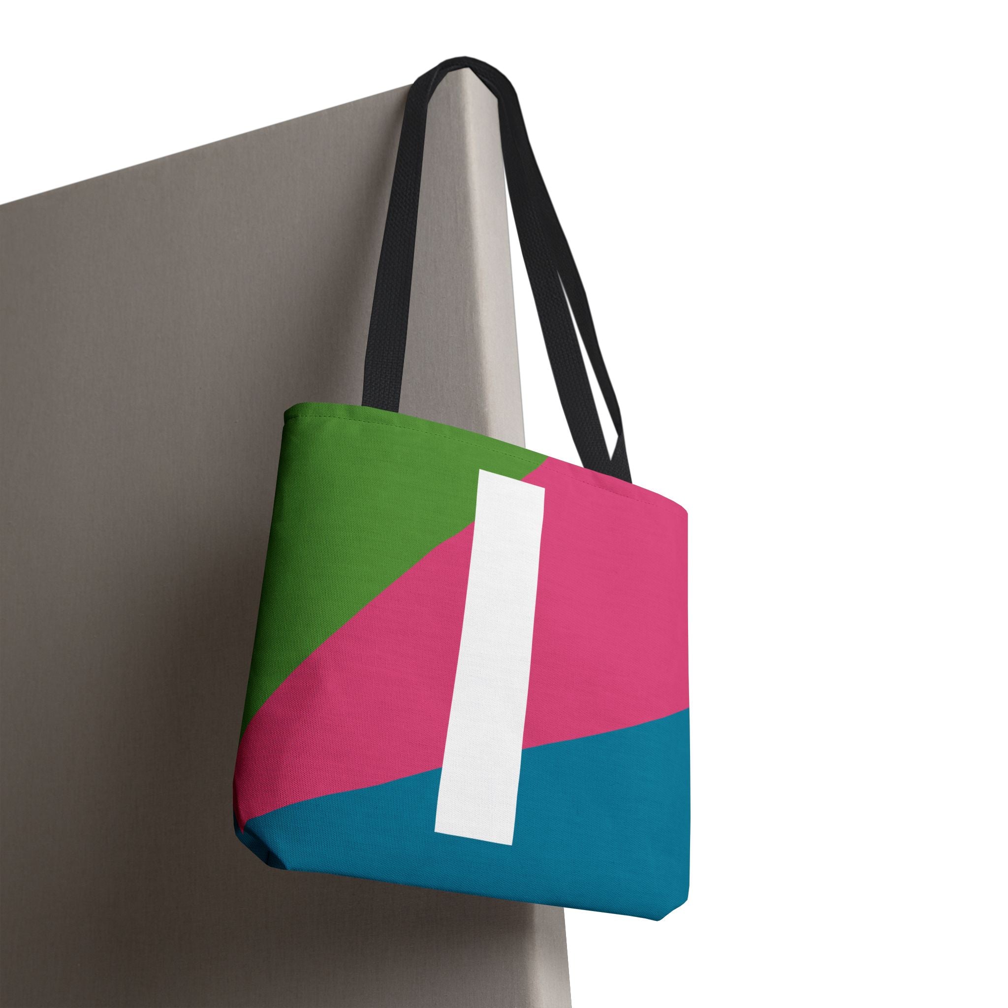 Monogram 'I' Colorblock Tote Bag — Personalized Initial I Shoulder Tote