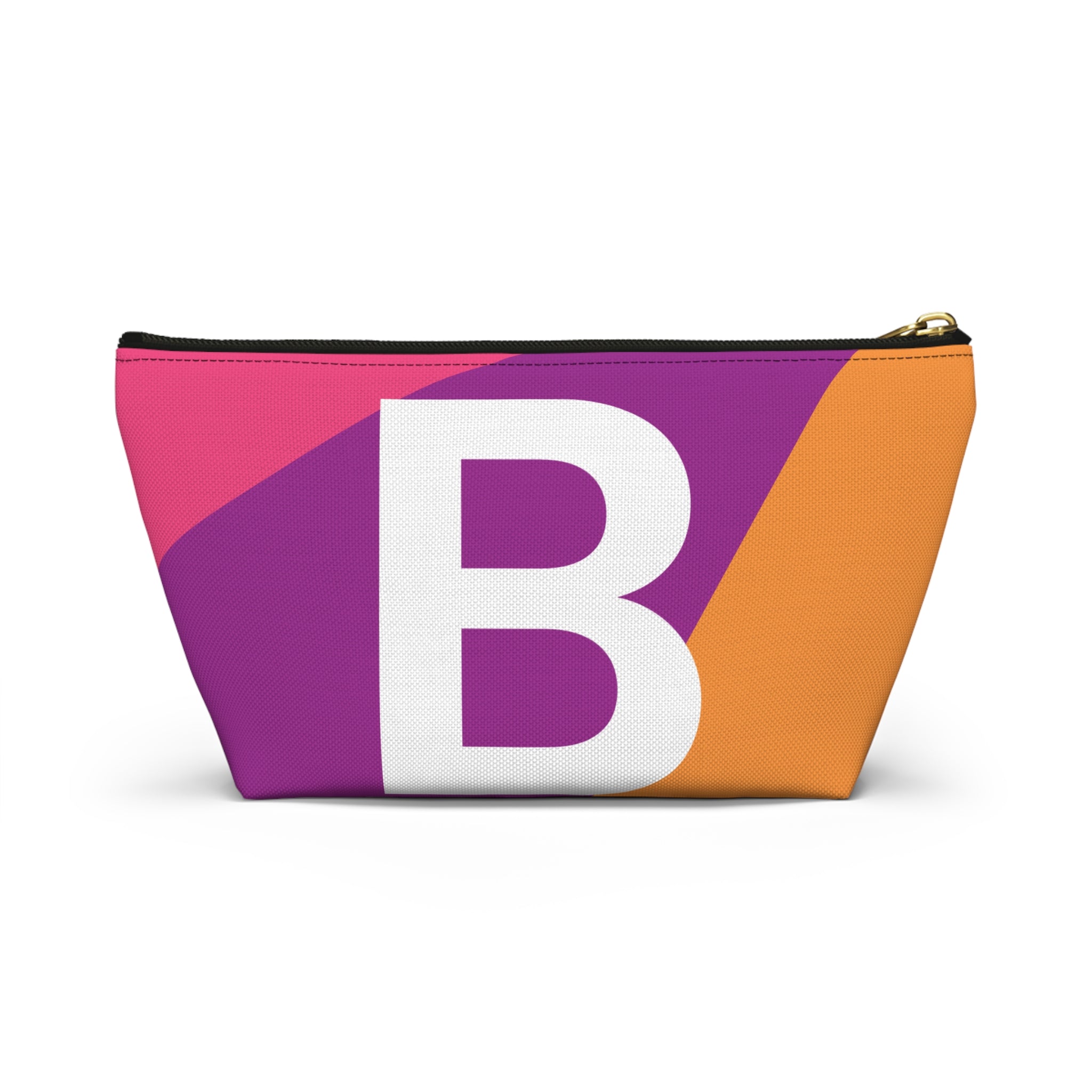 Initials Colorblock Accessory Pouch — Monogram B T-Bottom Cosmetic Bag