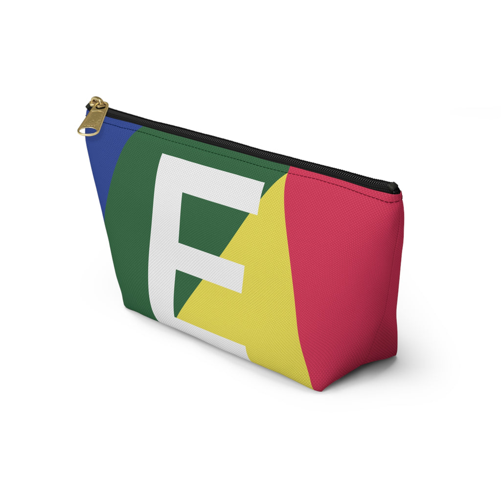 Initials Colorblock Accessory Pouch — Monogram E T-Bottom Cosmetic Bag