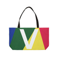 Personalized 'V' Colorblock Tote Bag — Monogram Weekender Tote
