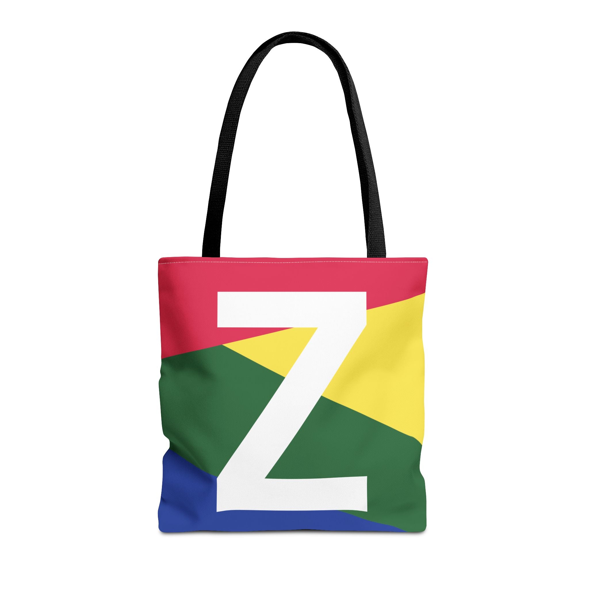 Monogram 'Z' Colorblock Tote Bag — Personalized Initial Z Shoulder Tote