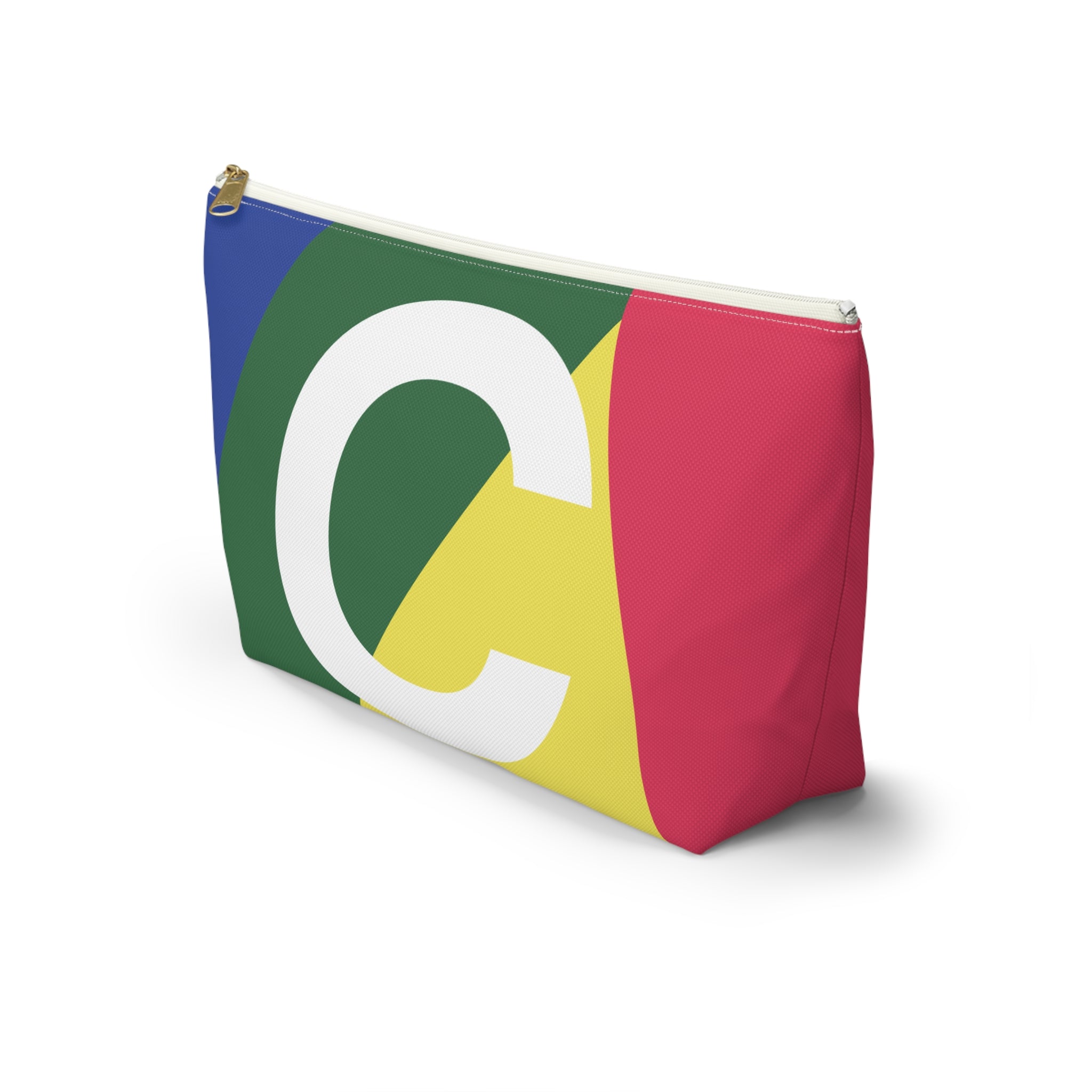Initials Colorblock Accessory Pouch — Monogram C T-Bottom Cosmetic Bag