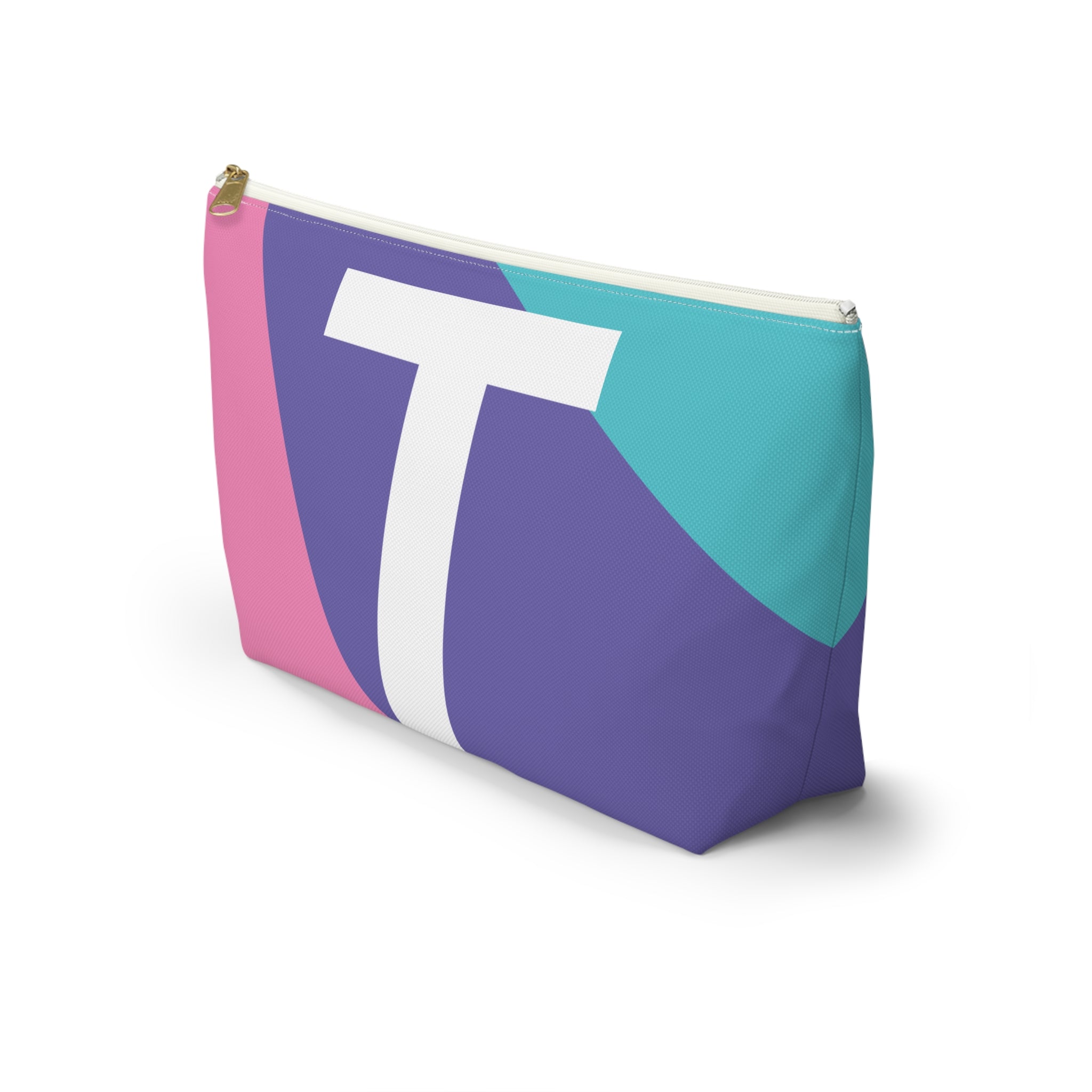 Colorblock Accessory Pouch — Monogram T T-Bottom Cosmetic Bag