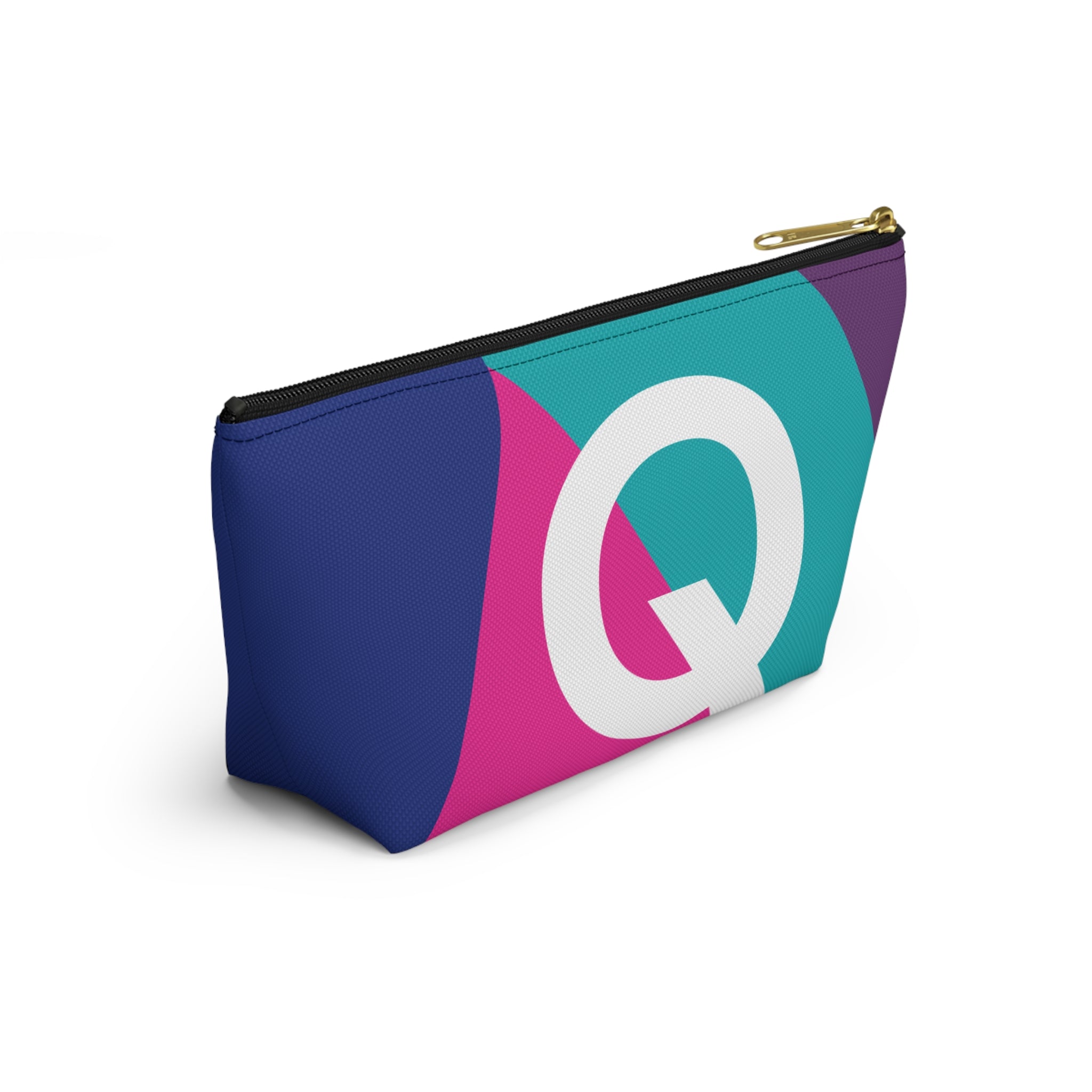 Colorblock Accessory Pouch — Monogram Q T-Bottom Cosmetic Bag