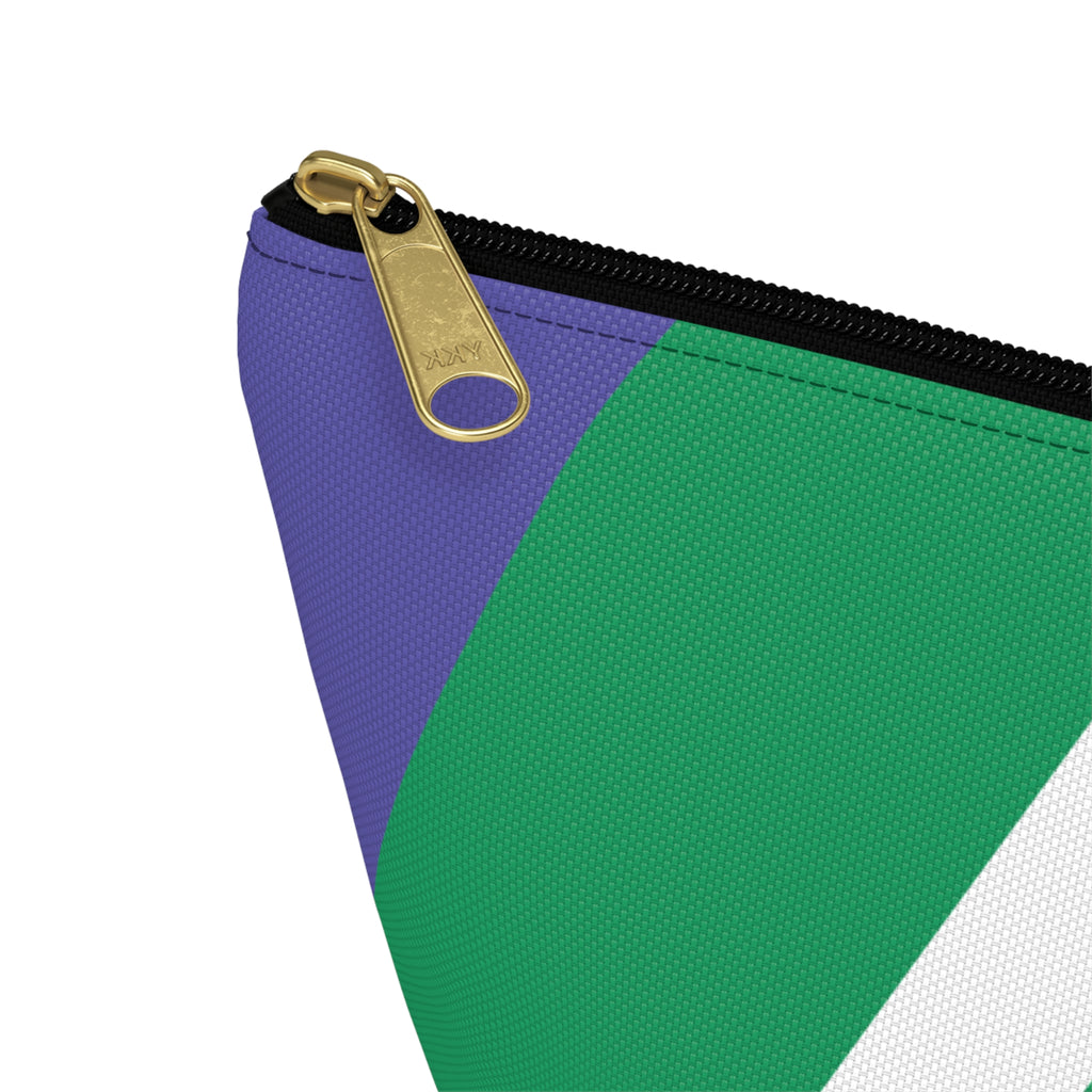 Initials Colorblock Accessory Pouch — Monogram A T-Bottom Cosmetic Bag