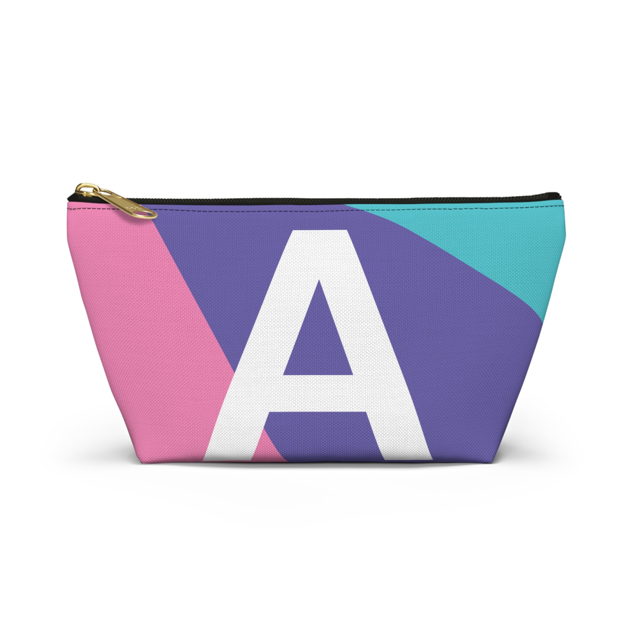 Initials Colorblock Accessory Pouch — Monogram A T-Bottom Cosmetic Bag