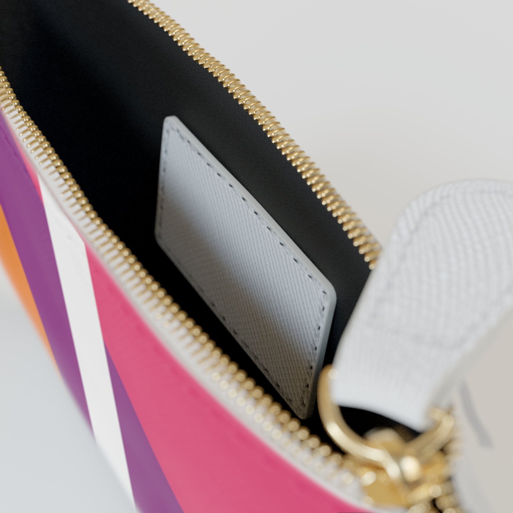 Initial I Mini Clutch — Colorblock Monogram Wristlet Wallet
