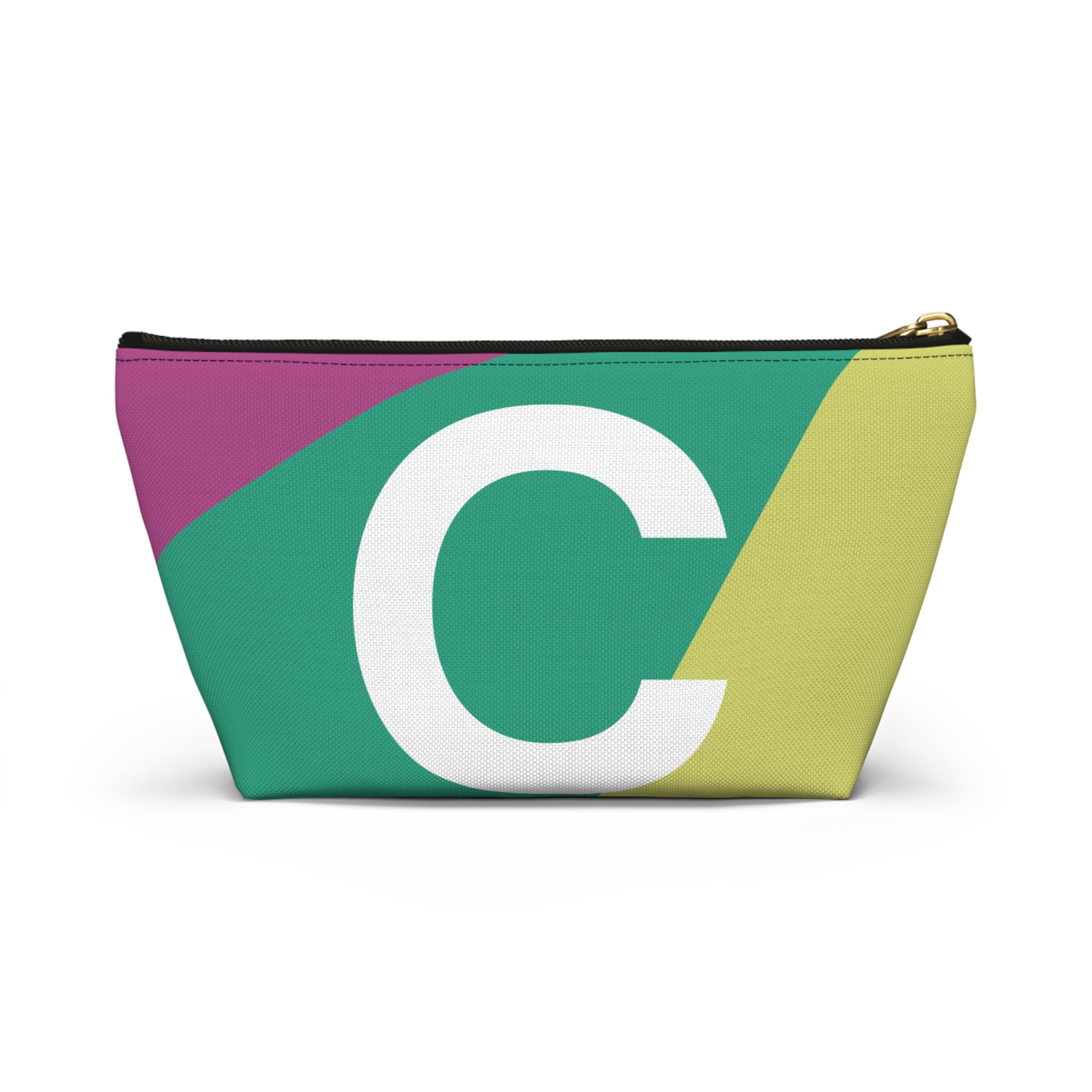 Initials Colorblock Accessory Pouch — Monogram C T-Bottom Cosmetic Bag