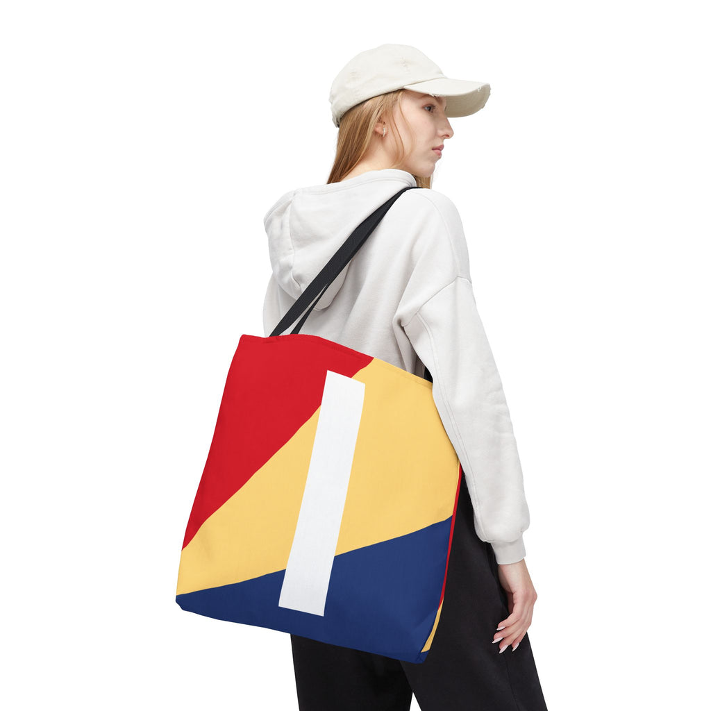 Monogram 'I' Colorblock Tote Bag — Personalized Initial I Shoulder Tote