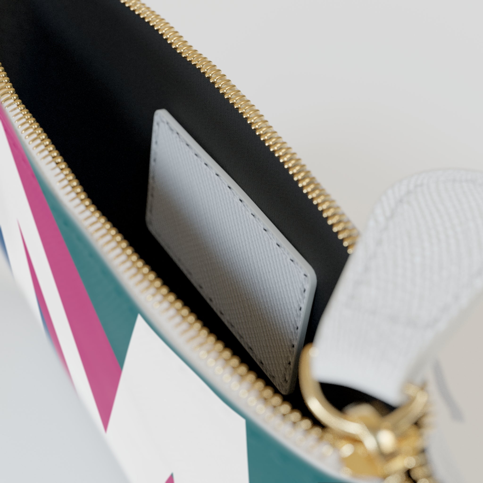 Initial M Mini Clutch — Colorblock Monogram Wristlet Wallet