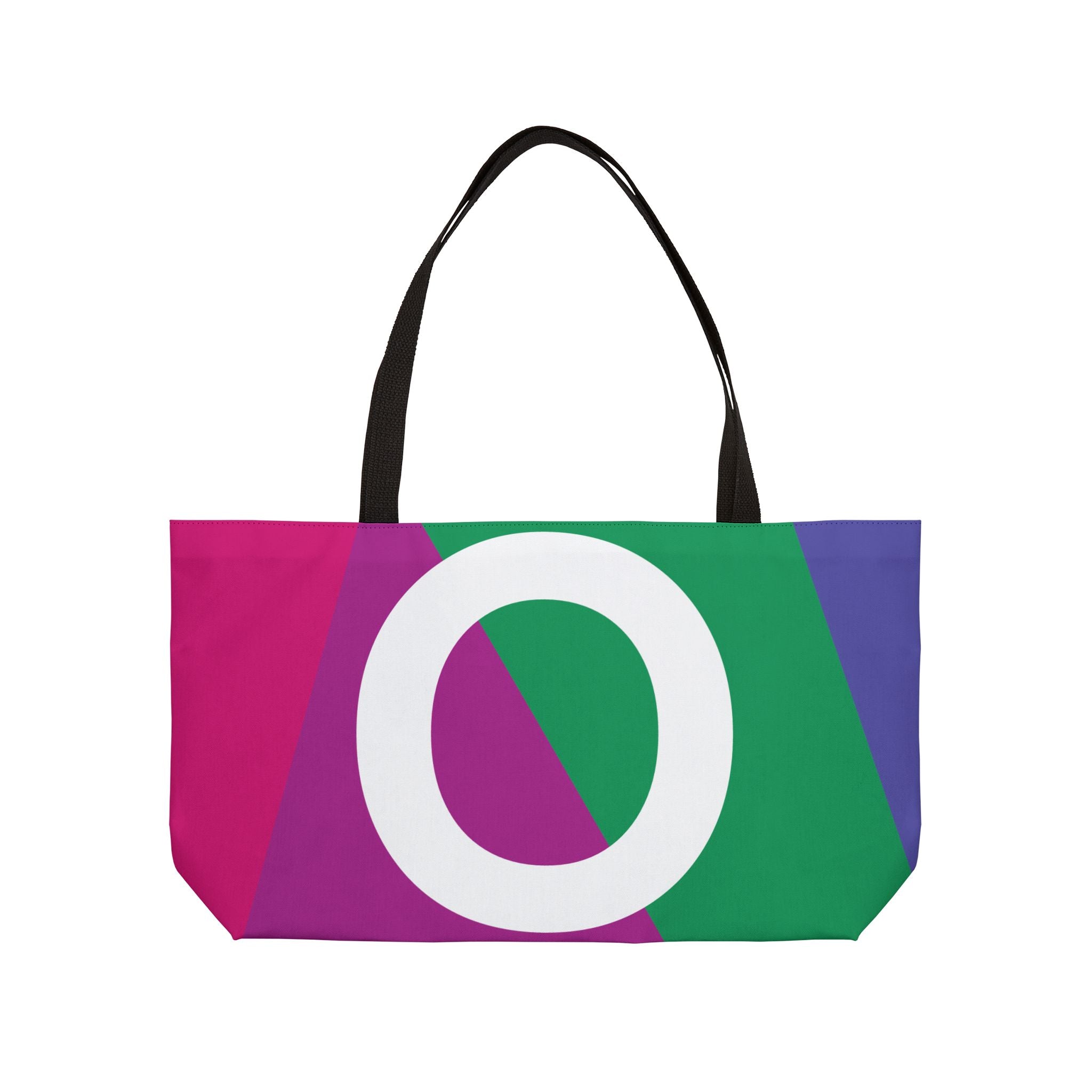 Personalized 'O' Colorblock Tote Bag — Monogram Weekender Tote