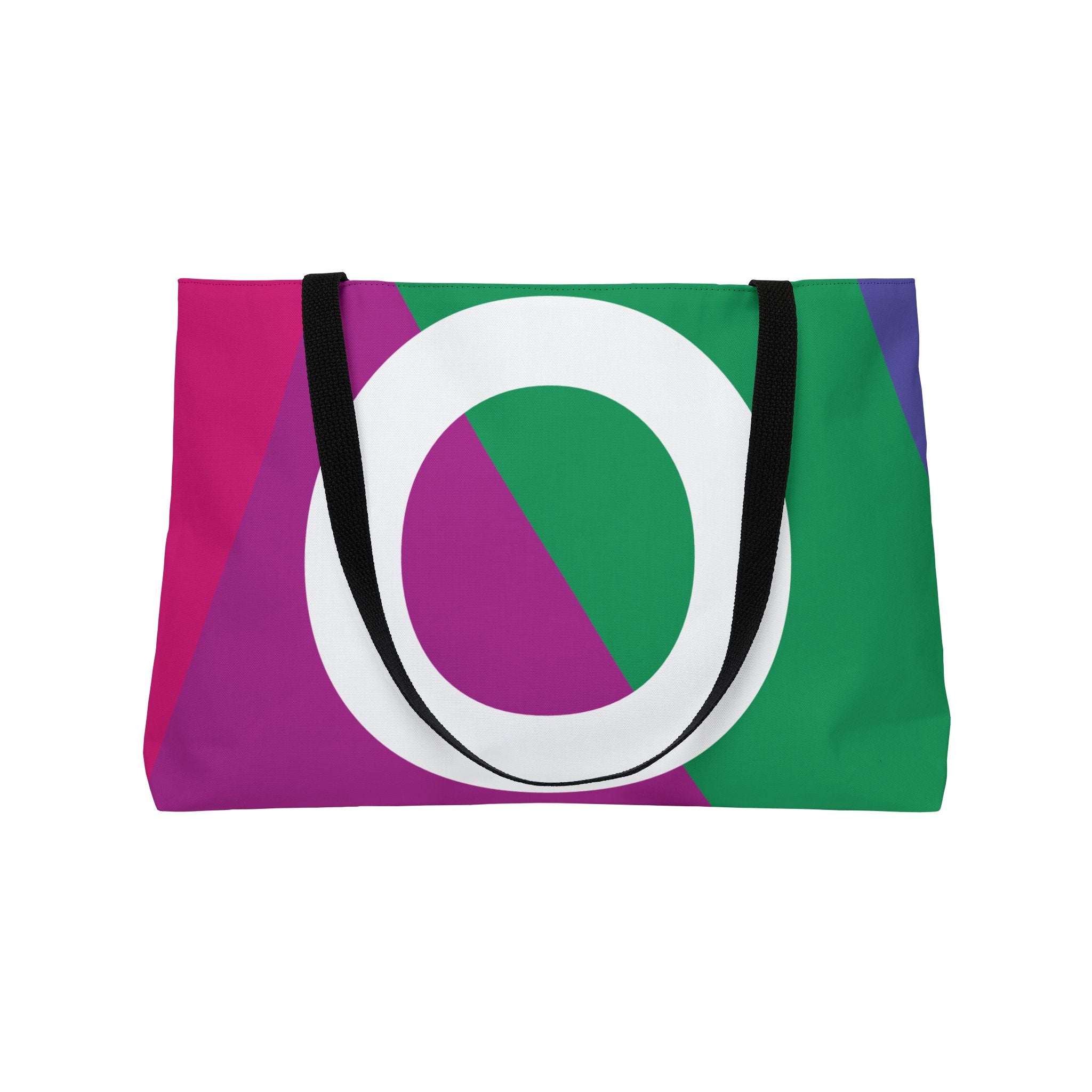 Personalized 'O' Colorblock Tote Bag — Monogram Weekender Tote