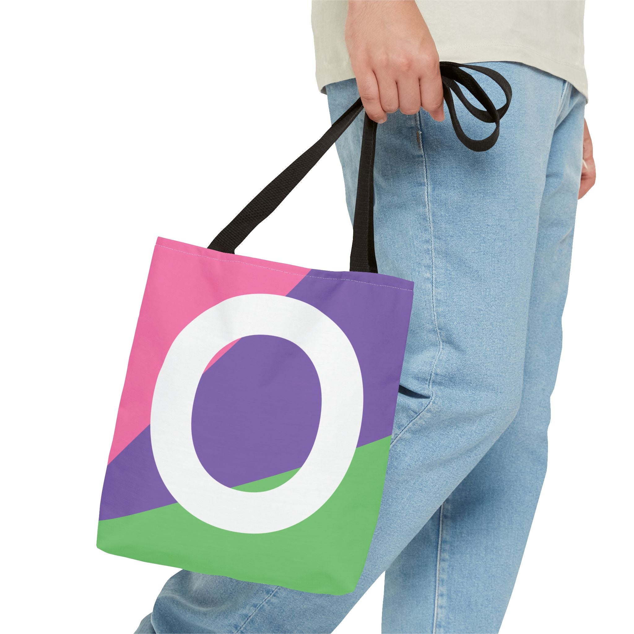 Monogram 'O' Colorblock Tote Bag — Personalized Initial O Shoulder Tote
