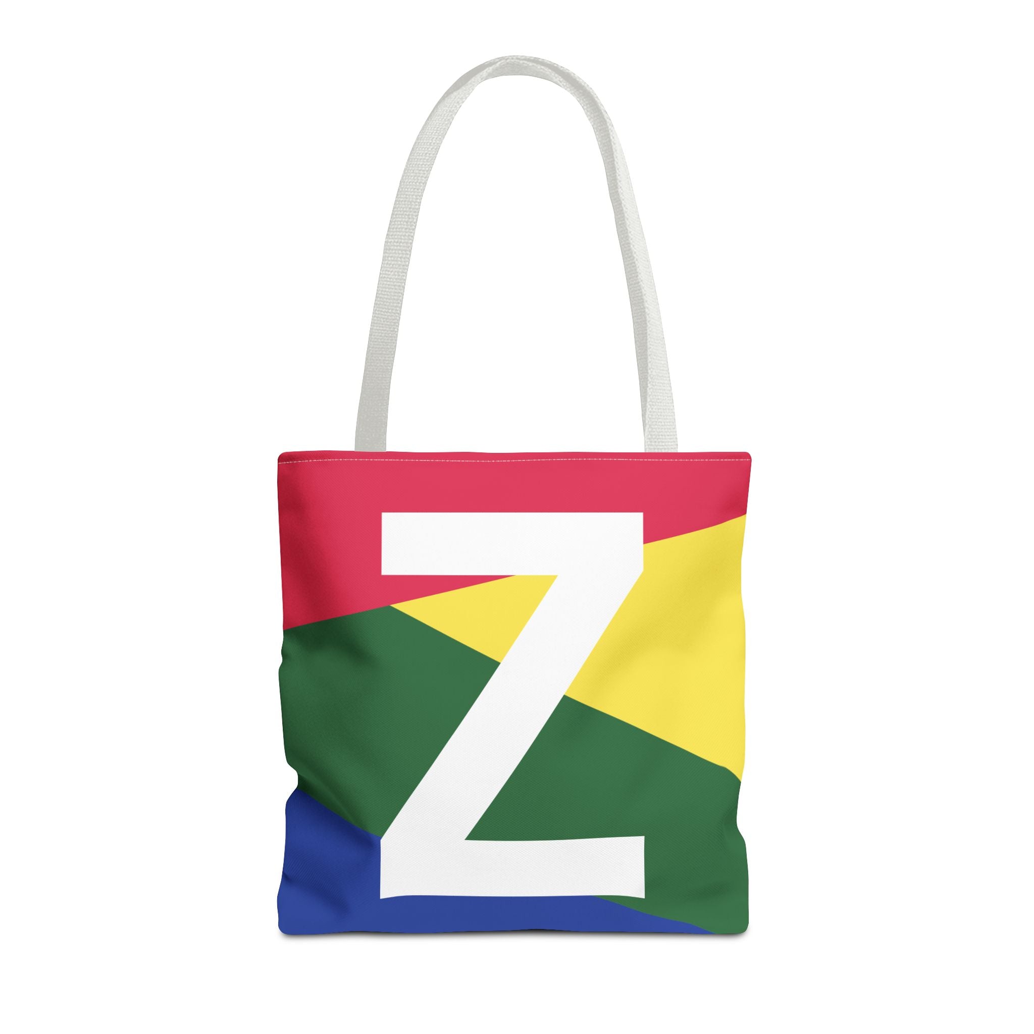 Monogram 'Z' Colorblock Tote Bag — Personalized Initial Z Shoulder Tote