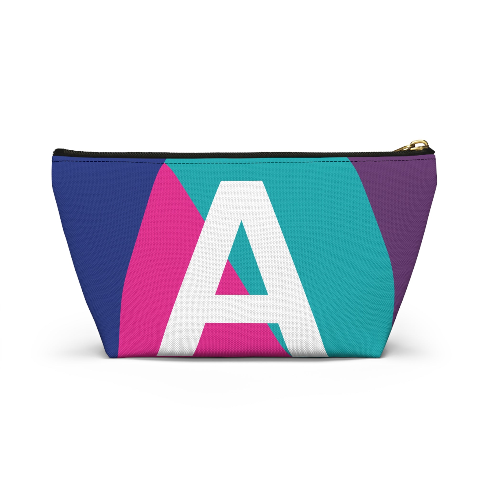 Initials Colorblock Accessory Pouch — Monogram A T-Bottom Cosmetic Bag