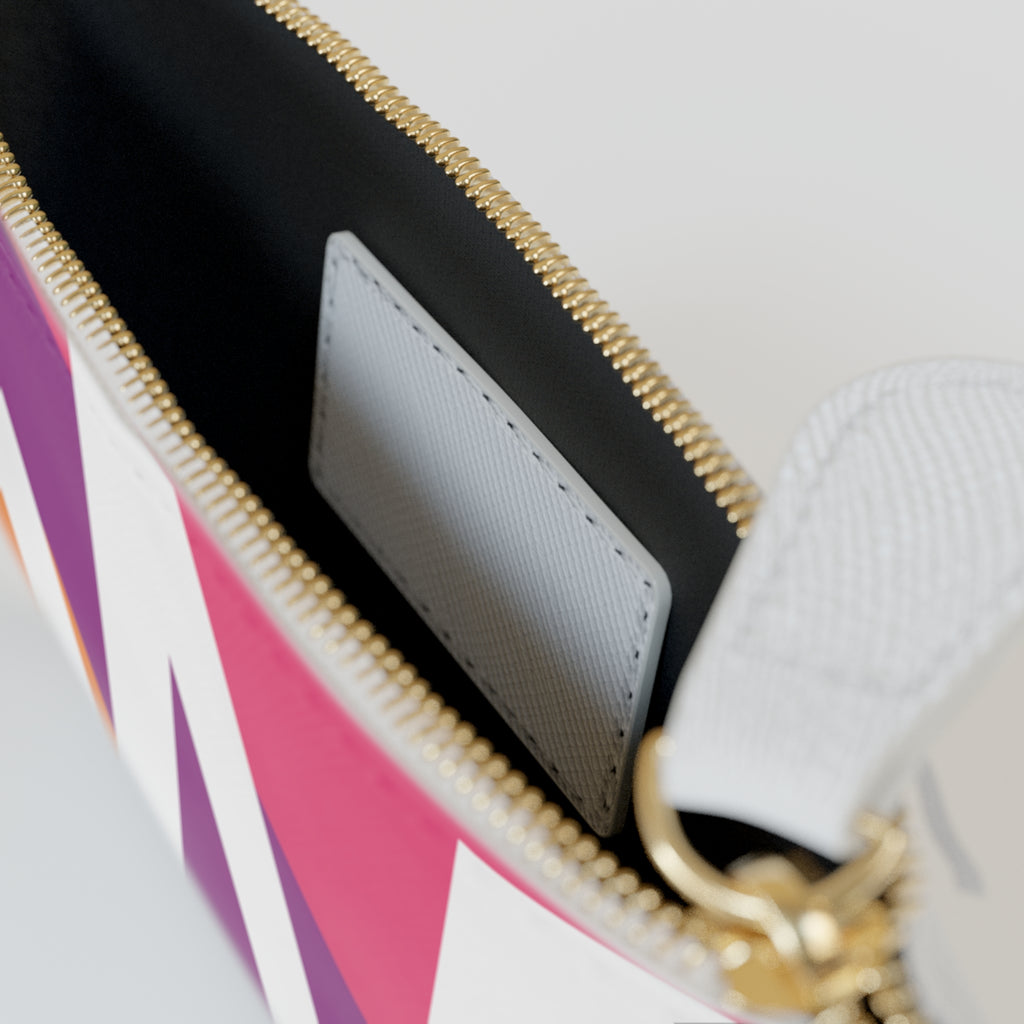 Initial W Mini Clutch — Colorblock Monogram Wristlet Wallet