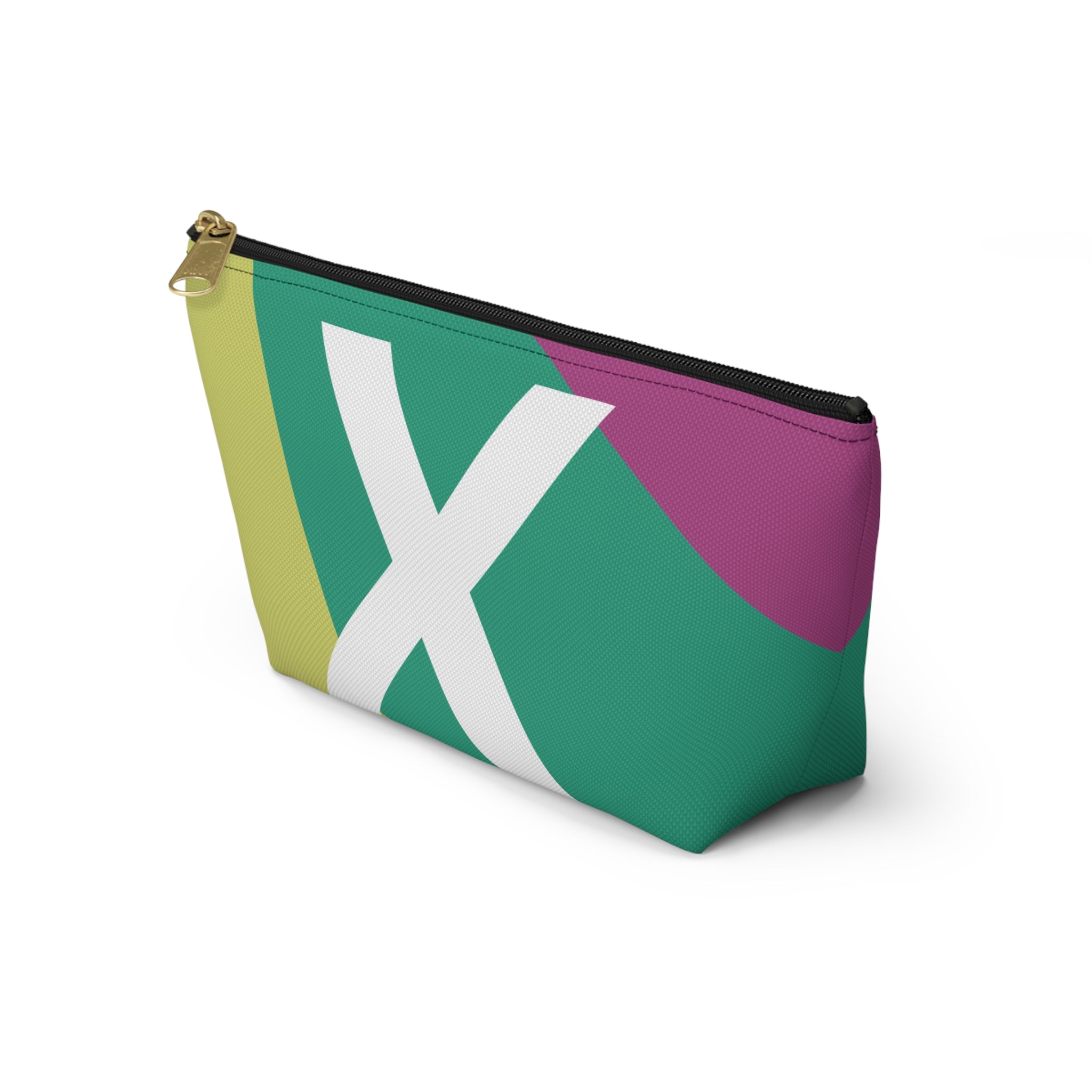 Initials Colorblock Accessory Pouch — Monogram X T-Bottom Cosmetic Bag
