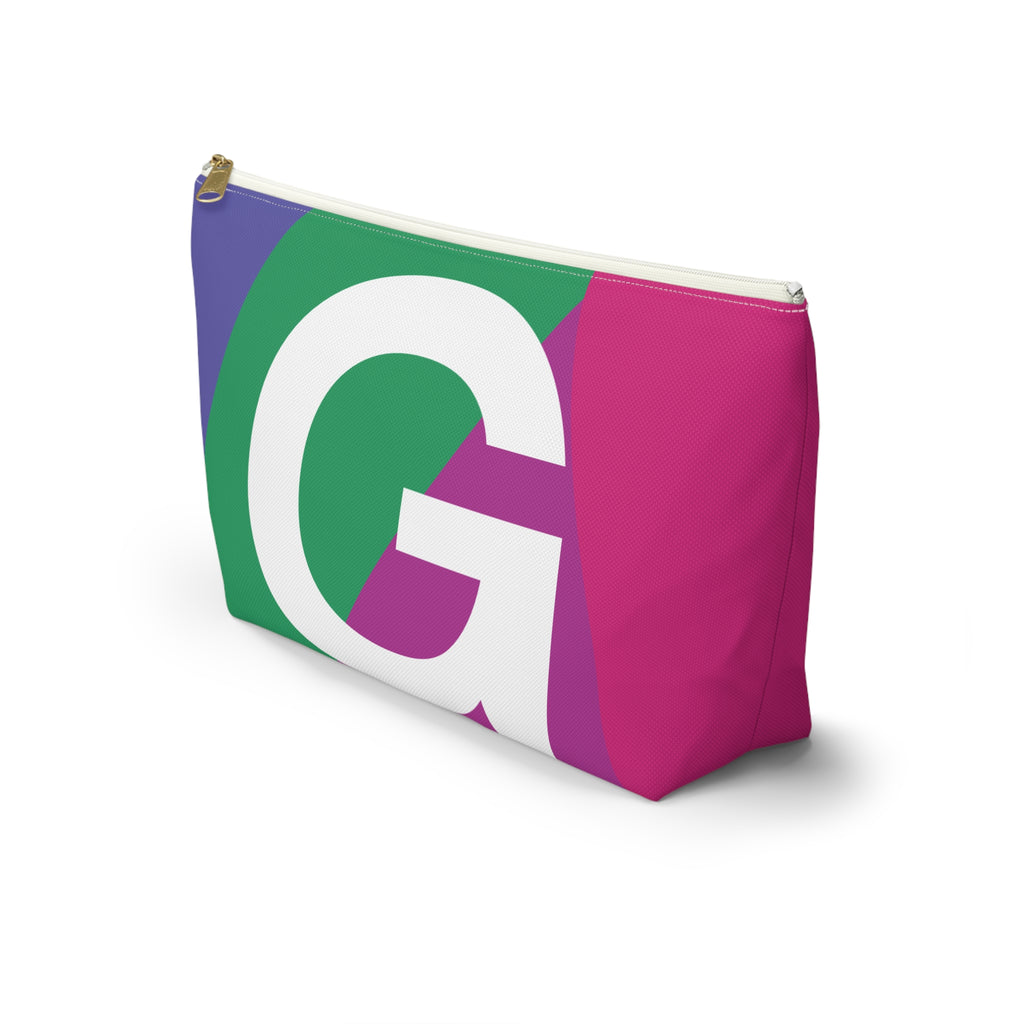 Initials Colorblock Accessory Pouch — Monogram G T-Bottom Cosmetic Bag