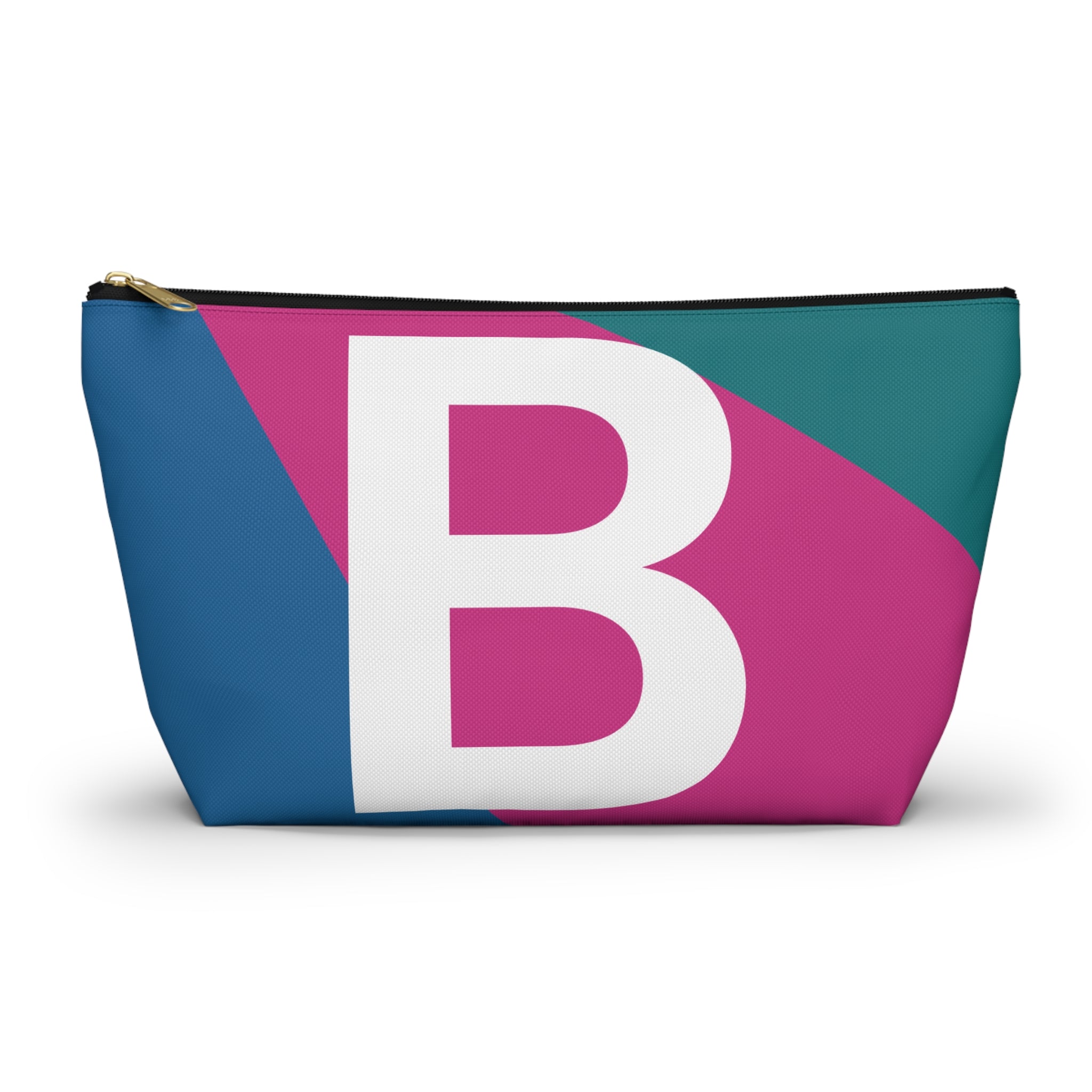 Initials Colorblock Accessory Pouch — Monogram B T-Bottom Cosmetic Bag