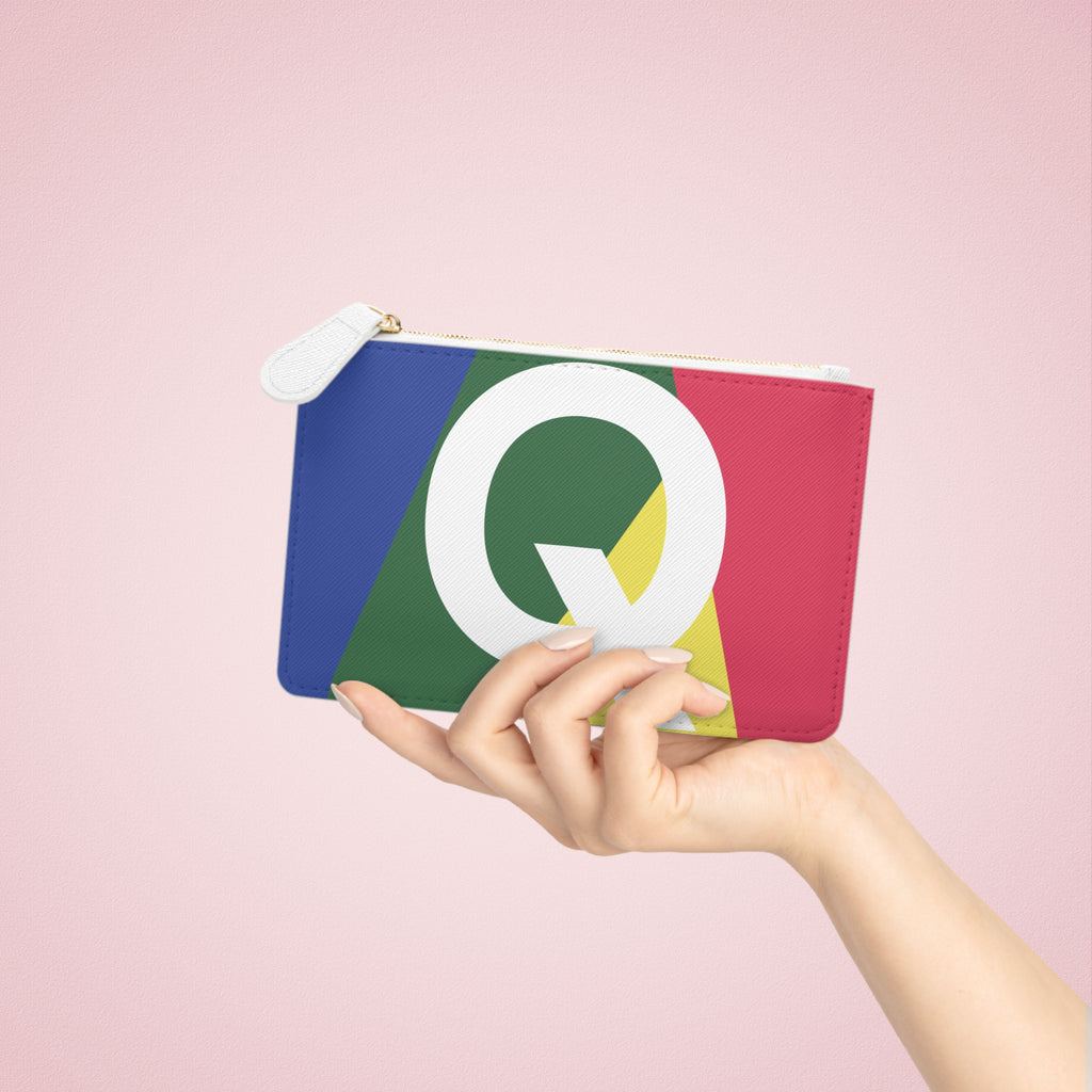 Initial Q Mini Clutch — Colorblock Monogram Wristlet Wallet